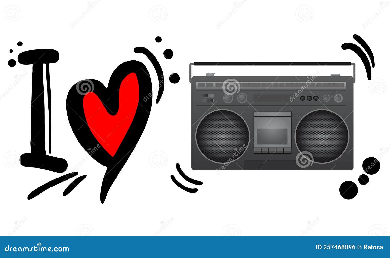 Love radio stock vector. Illustration of feeling, receiver 257468896