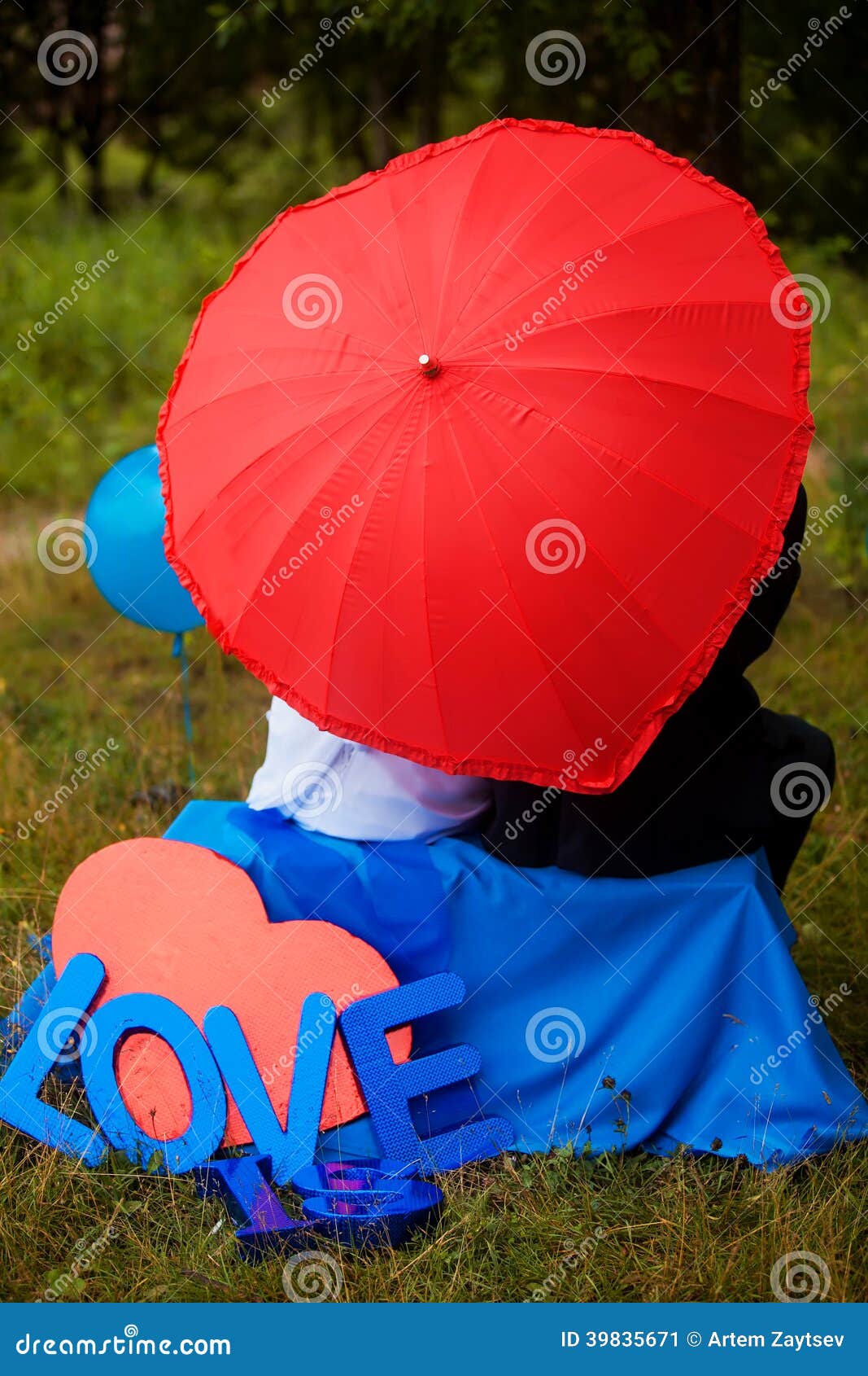Love on a red umbrella stock image. Image of romantic 39835671