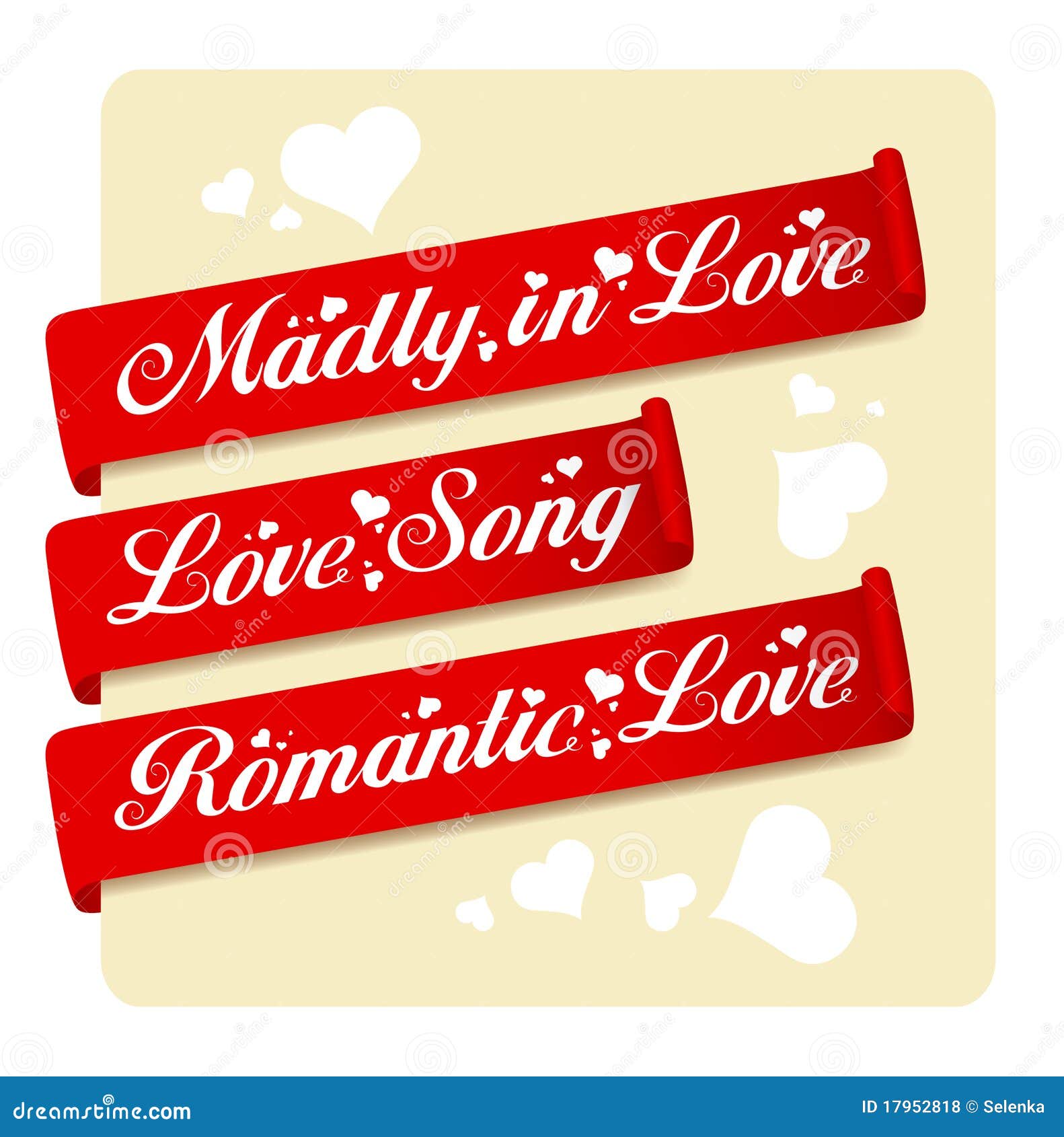 Love ribbons stock vector. Illustration of romantic, song 17952818