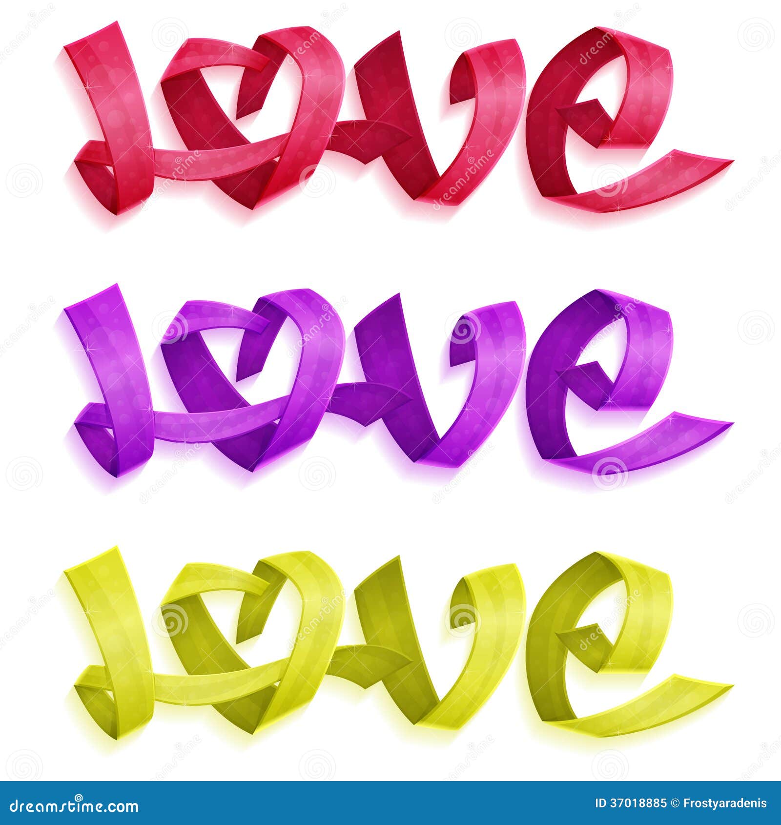 Love Ribbons Set stock vector. Illustration of paper 37018885