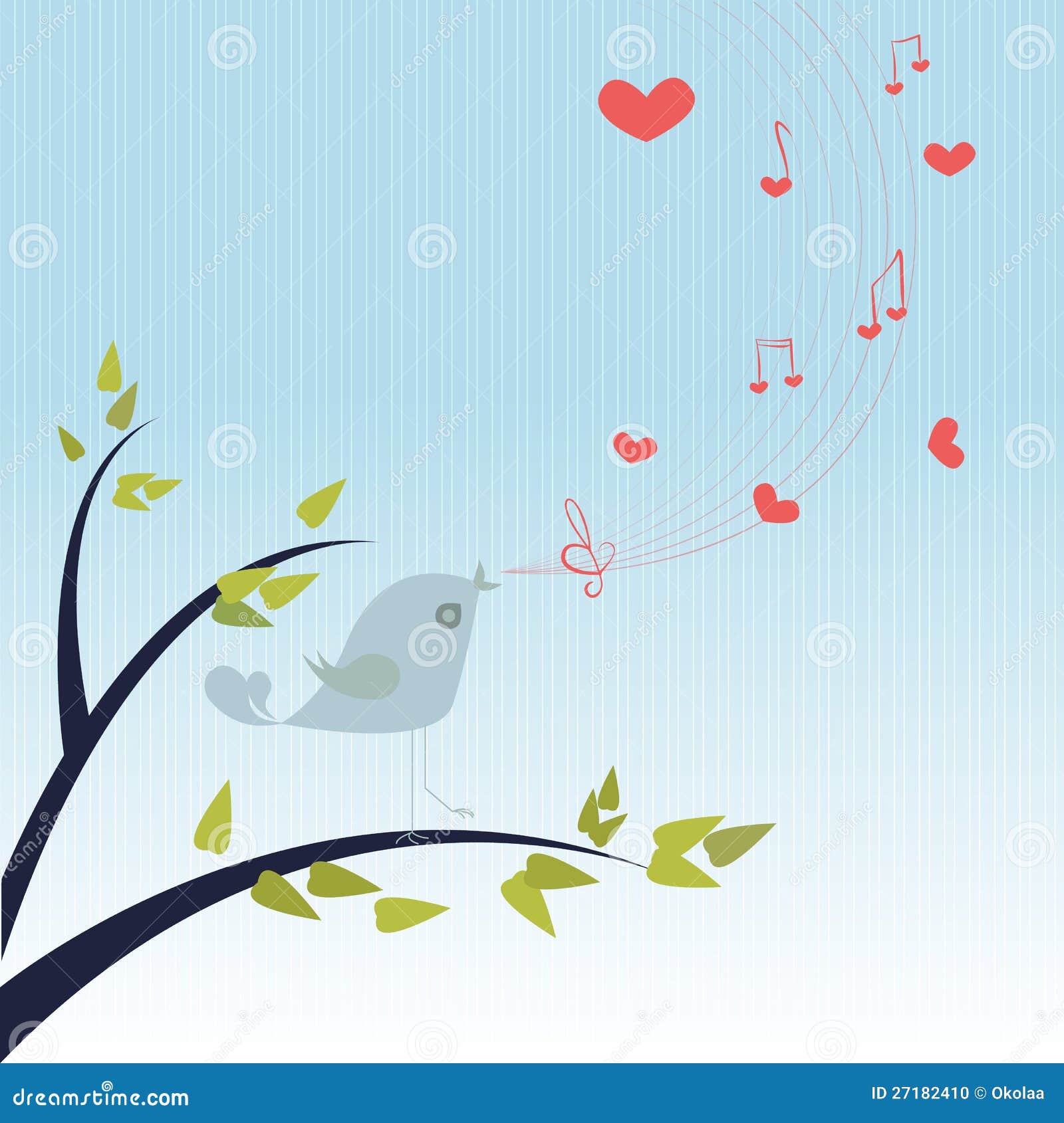 Love Song Line Icon. Music Notes With Heart Vector Illustration