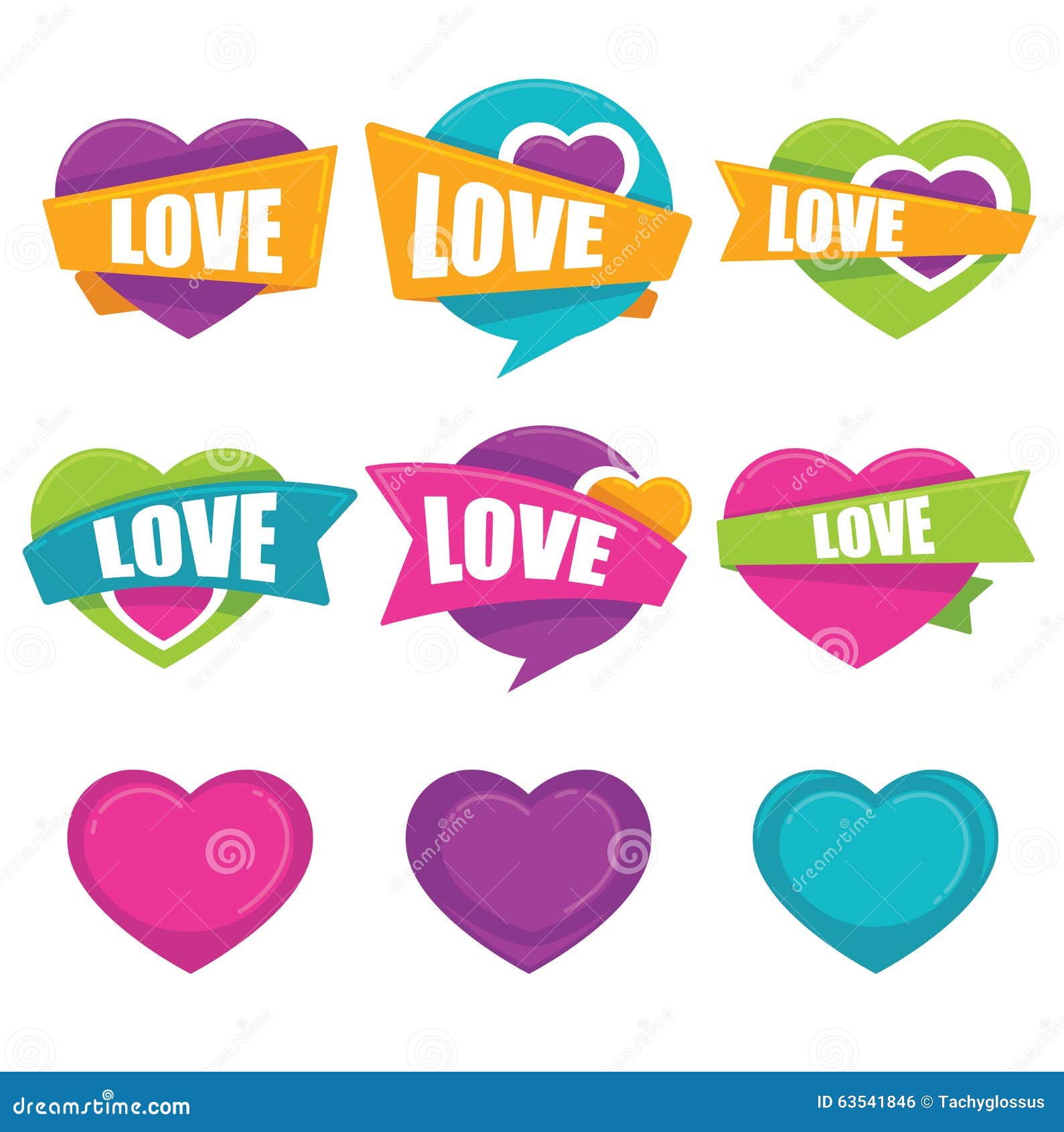 Love stickers stock vector. Illustration of object, flag 63541846