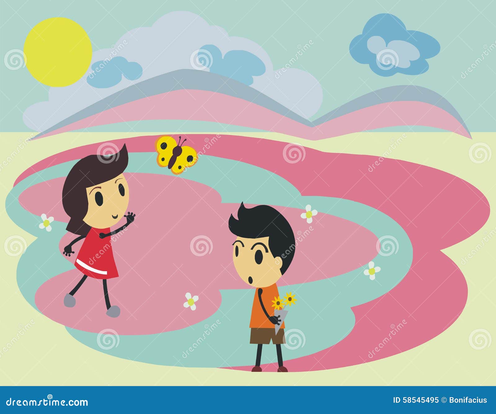 Love Story 2 cartoon stock vector. Illustration of animation - 58545495