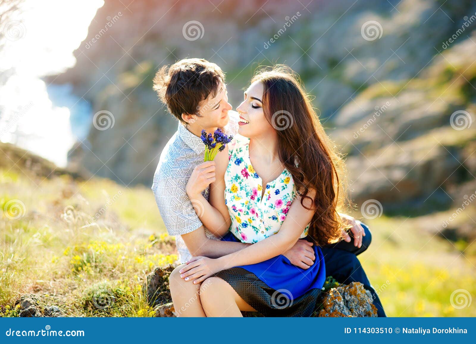 Love Story, Portrait of Young Couple. Beautiful Young Loving ...