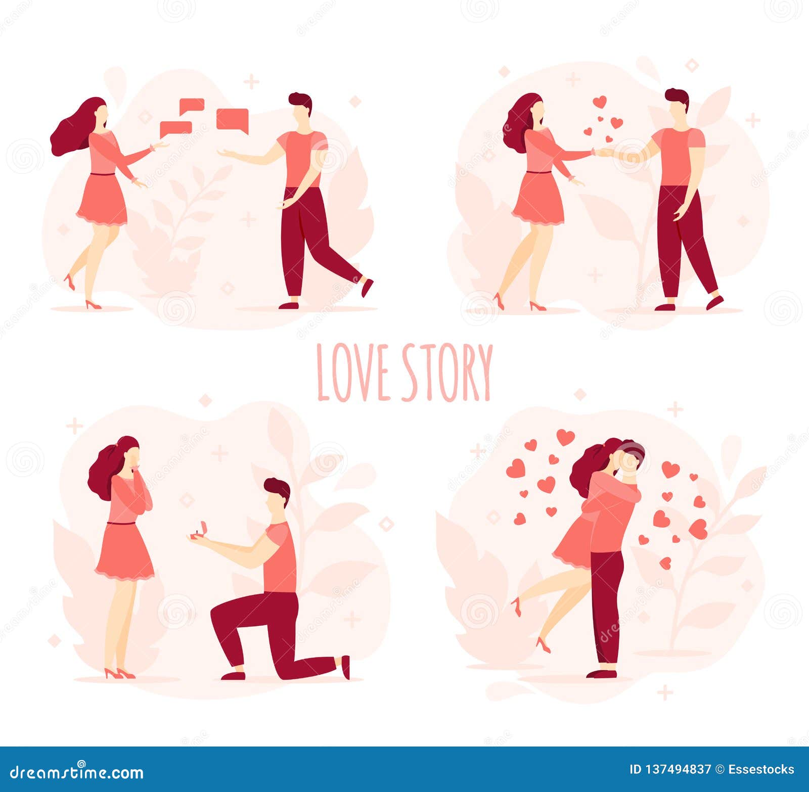 Love Story Romantic Couple Vector People Concept Stock Vector -  Illustration of couple, fall: 137494837