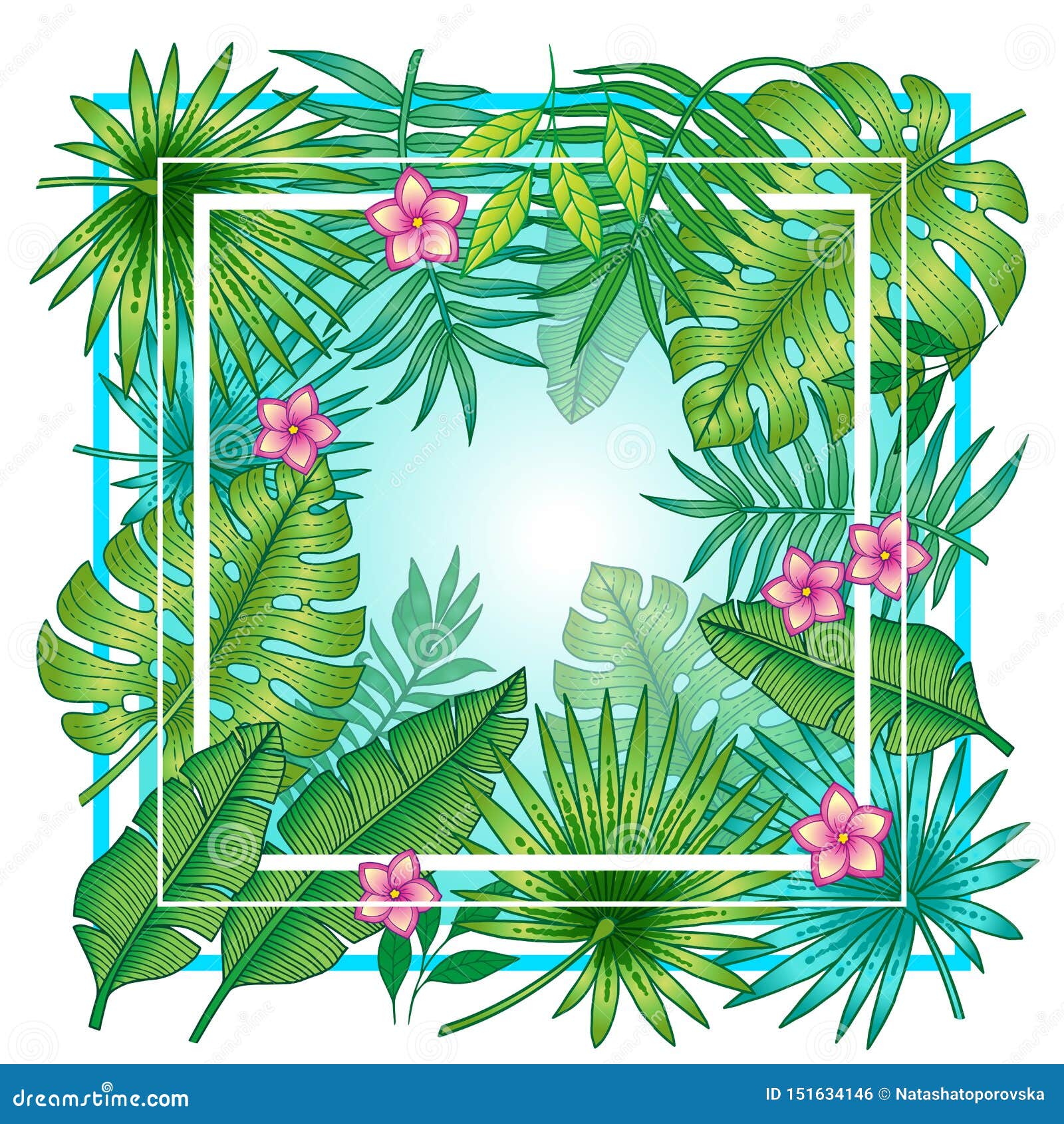 Download Tropical Plant Background With Leaves Of Bananas And Palm ...