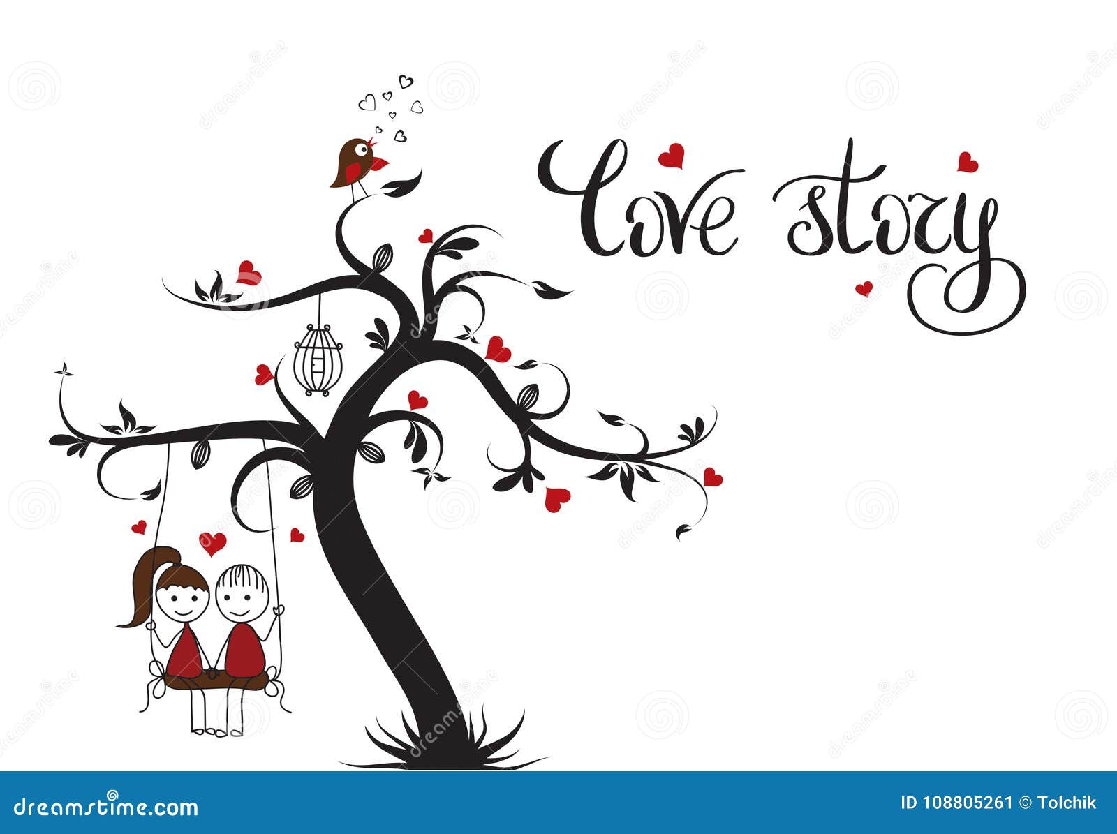 Love Story Template For Banner Or Poster Holiday Lettering Stock Vector Illustration Of Business Gift
