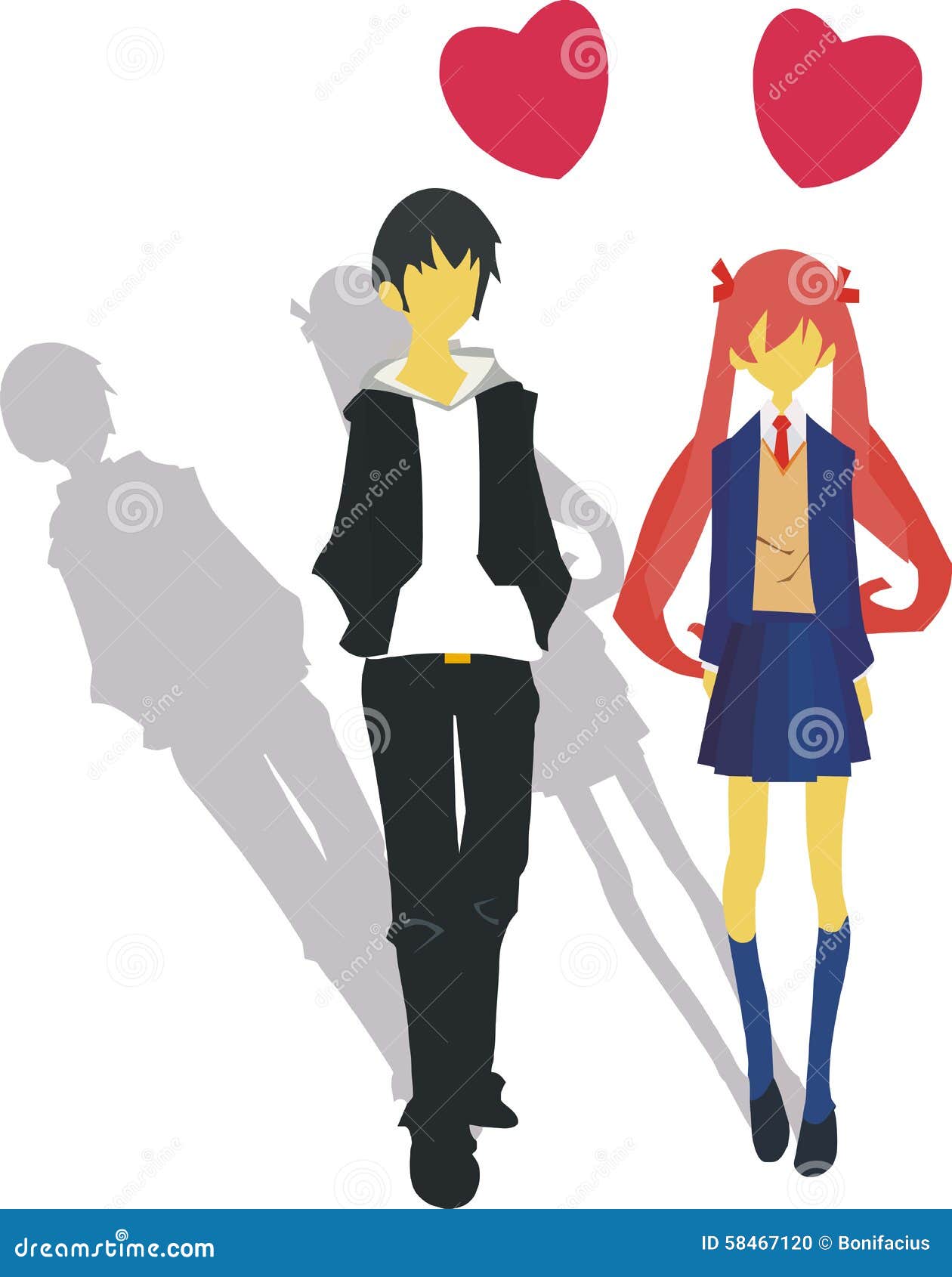 Love Story cartoon stock vector. Illustration of anime - 58467120