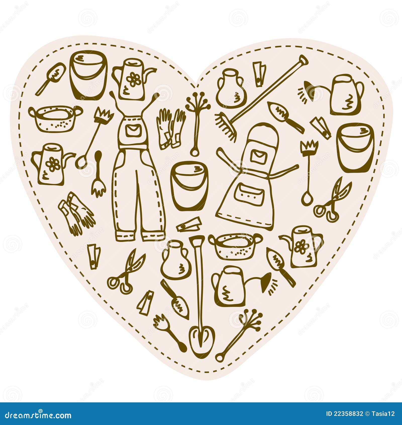 Love to gardening stock vector. Illustration of domestic 22358832