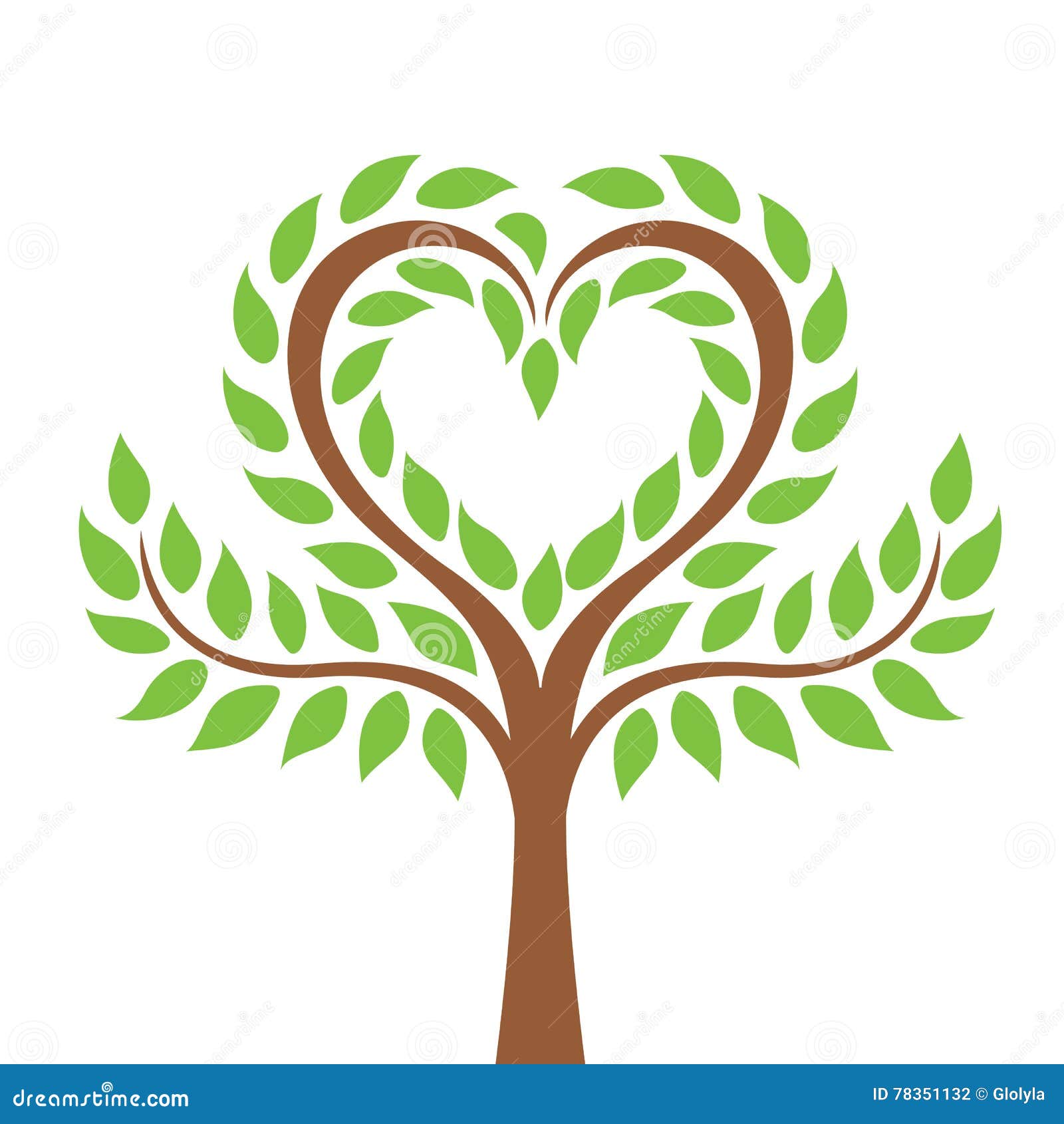 Download Love Tree Design. stock vector. Illustration of flower - 78351132
