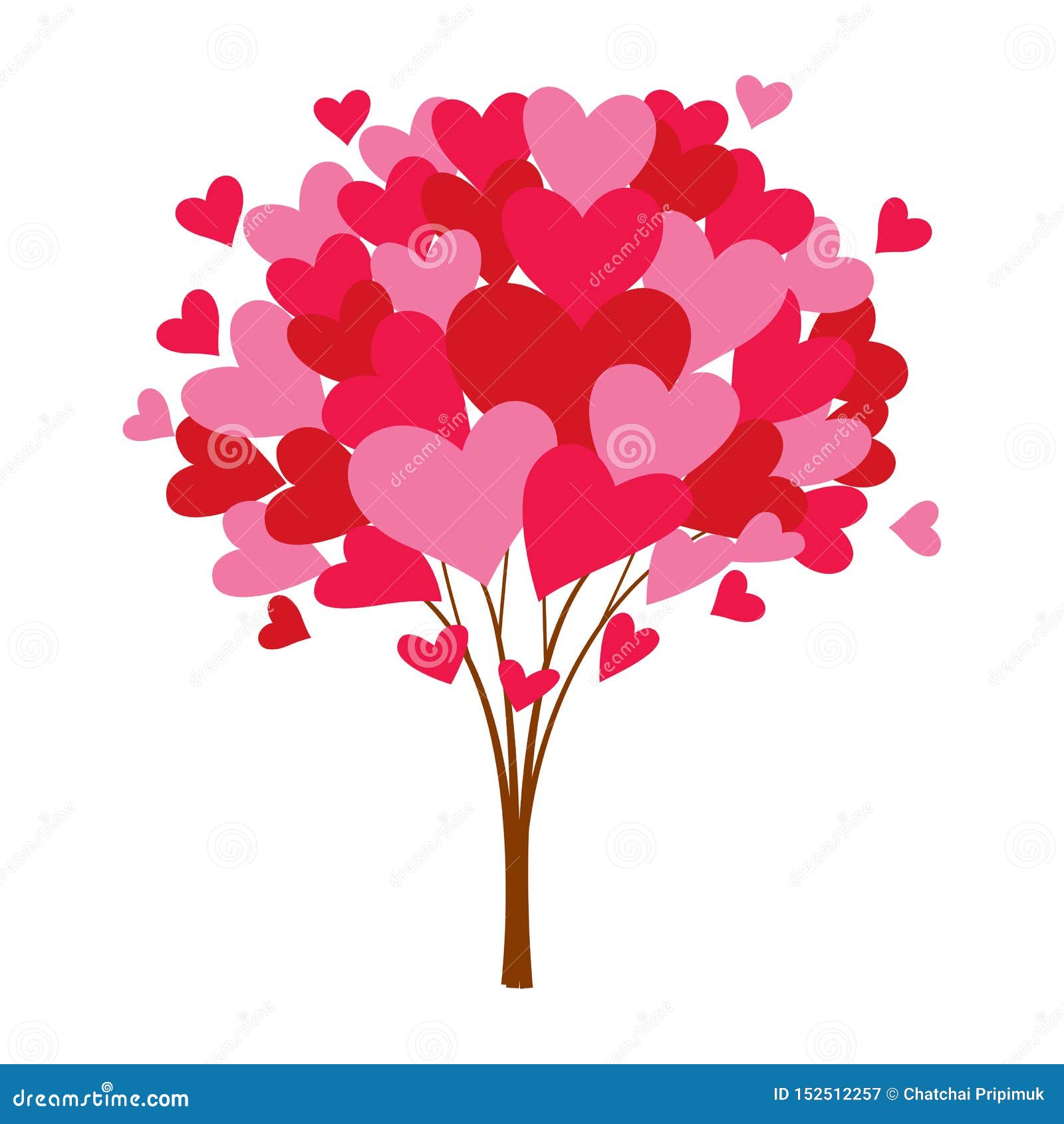 Download Love Tree With Heart Leaves, Vector Stock Vector - Illustration of heart, decorate: 152512257