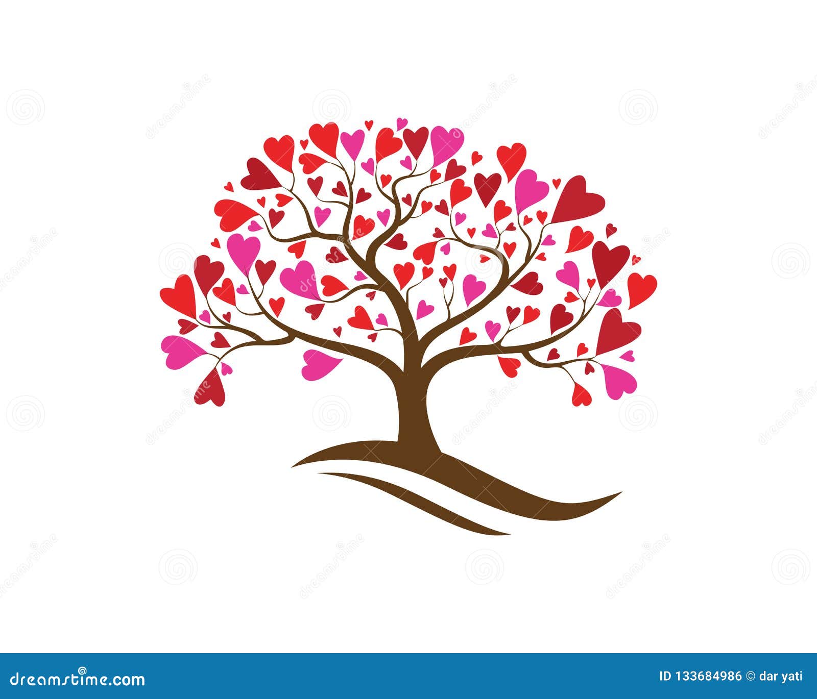 Download Love Tree With Heart Leaves Vector Stock Vector ...