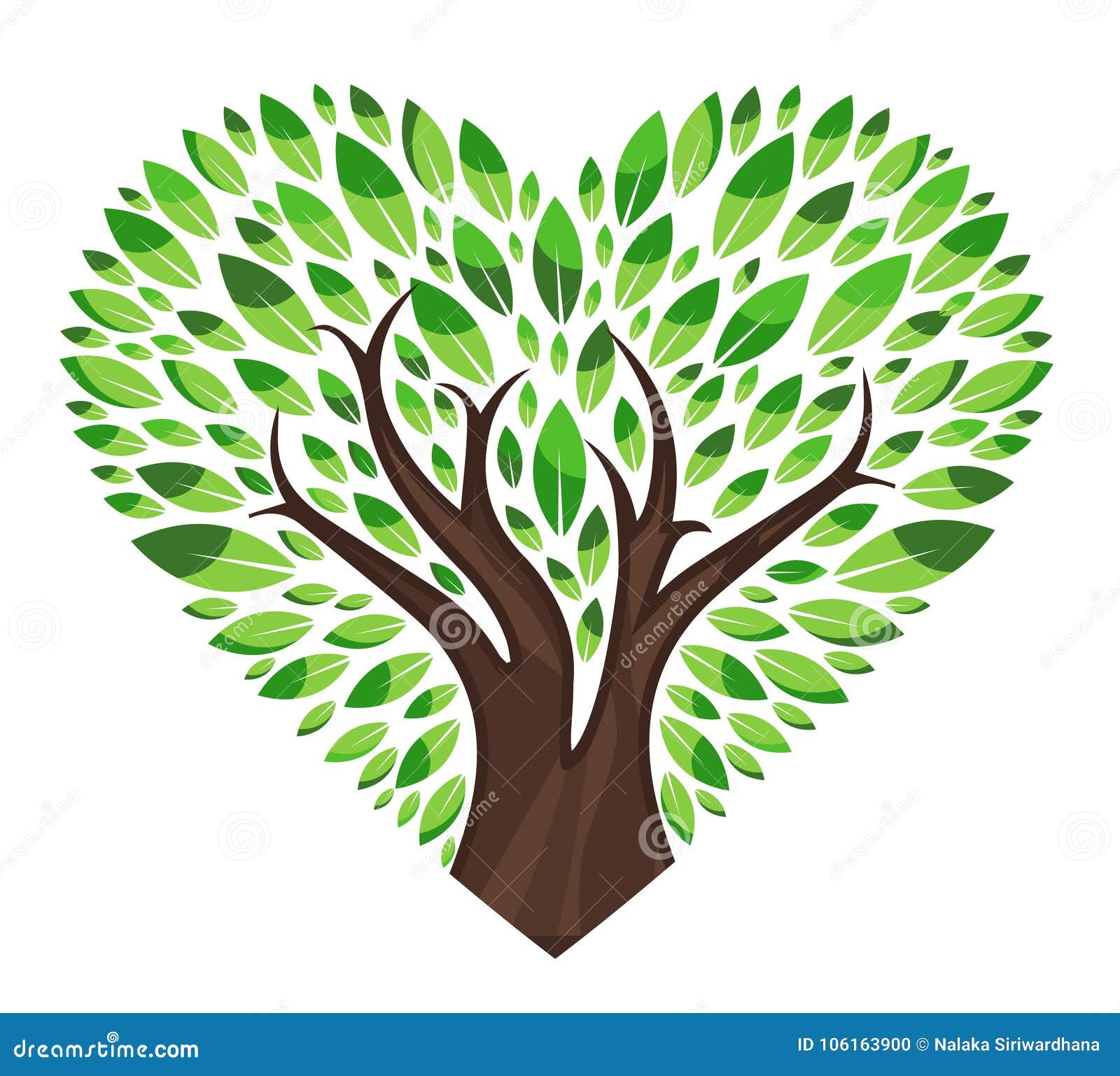 Love tree with leaves stock vector. Illustration of abstract 106163900