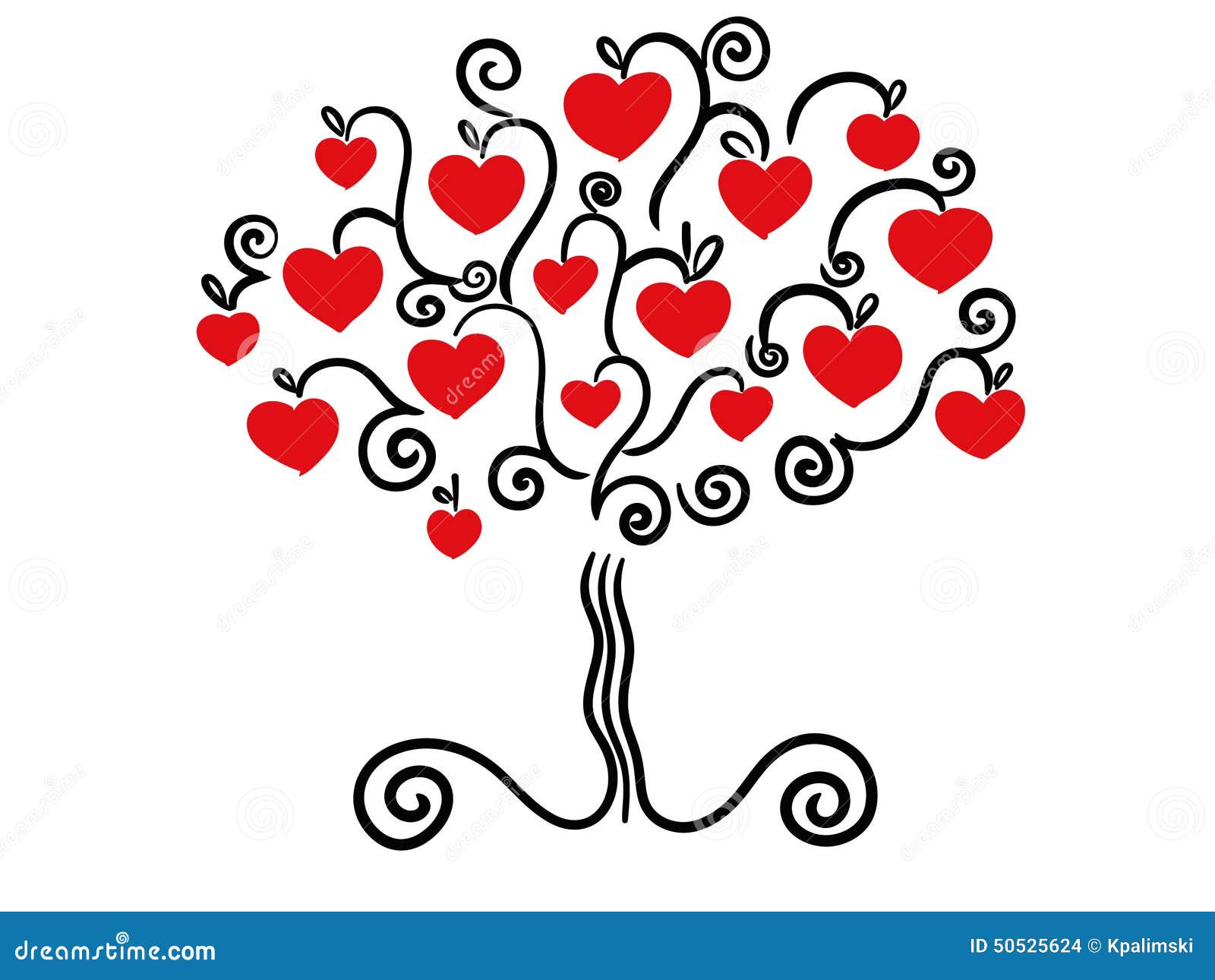 Download Love tree vector stock vector. Illustration of cartoon - 50525624