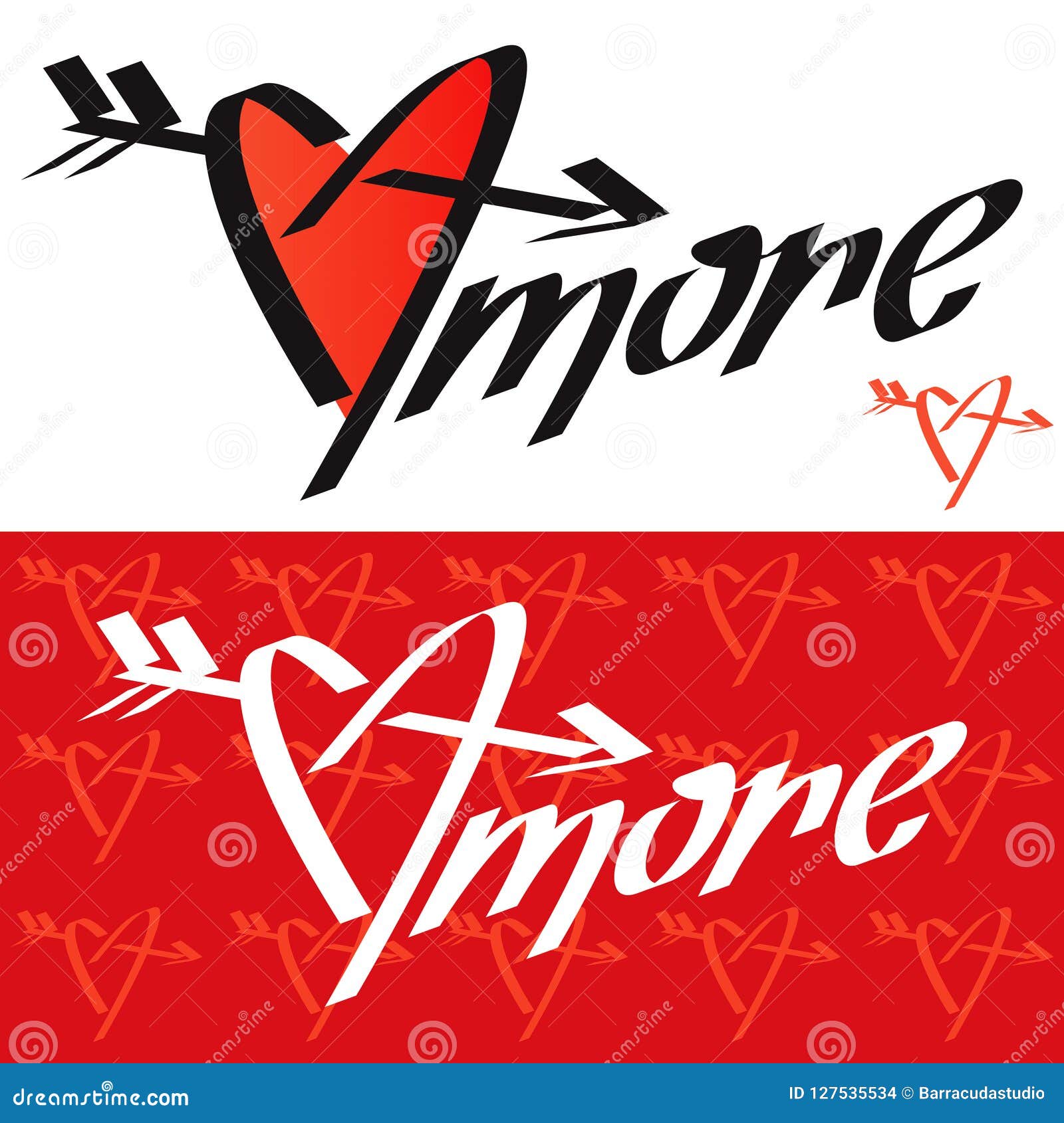 amore typography. amore calligraphy. love typography. love calligraphy. amore. heart pierced by an arrow.