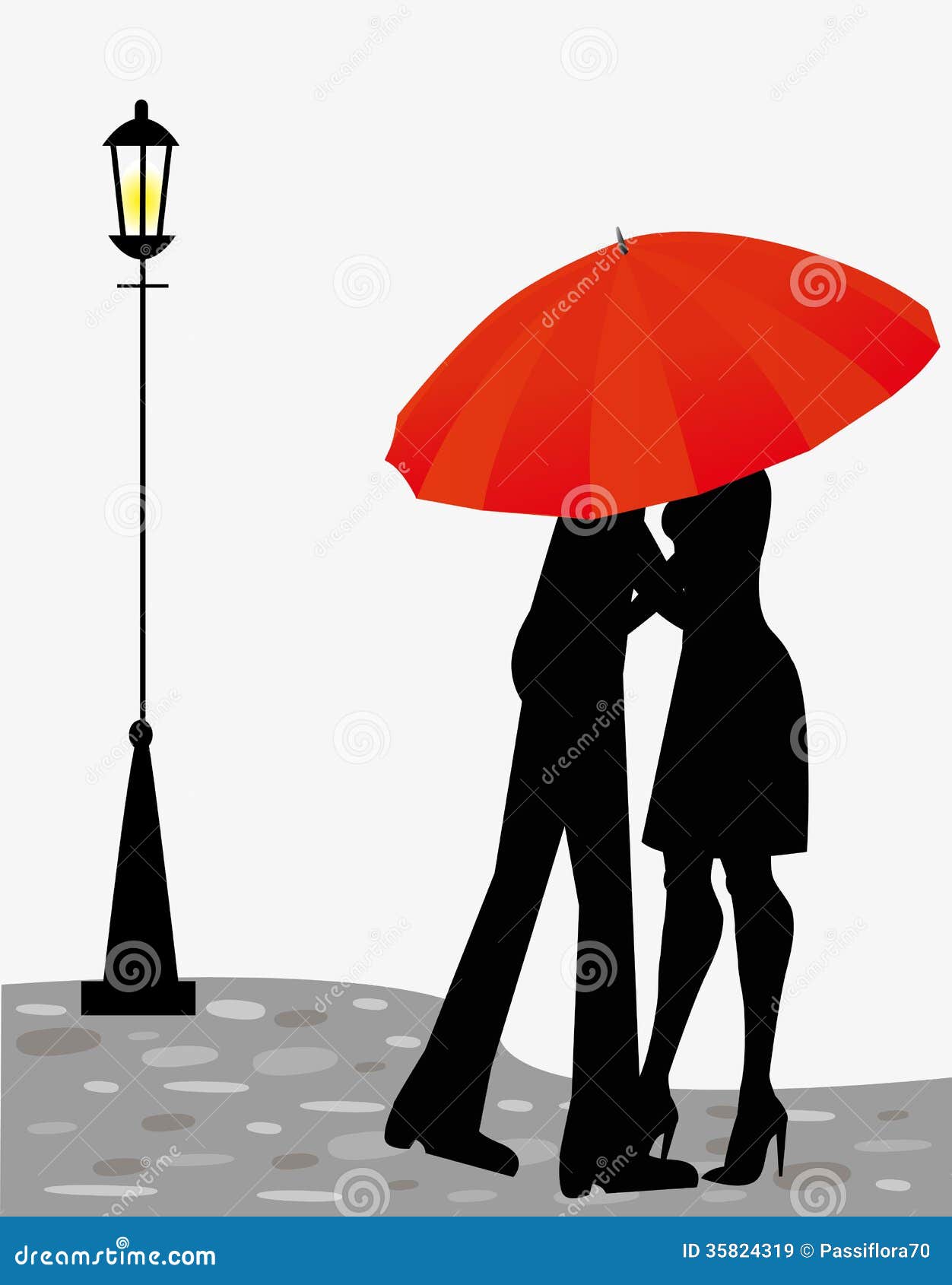 Love and umbrella stock vector. Illustration of valentine 35824319