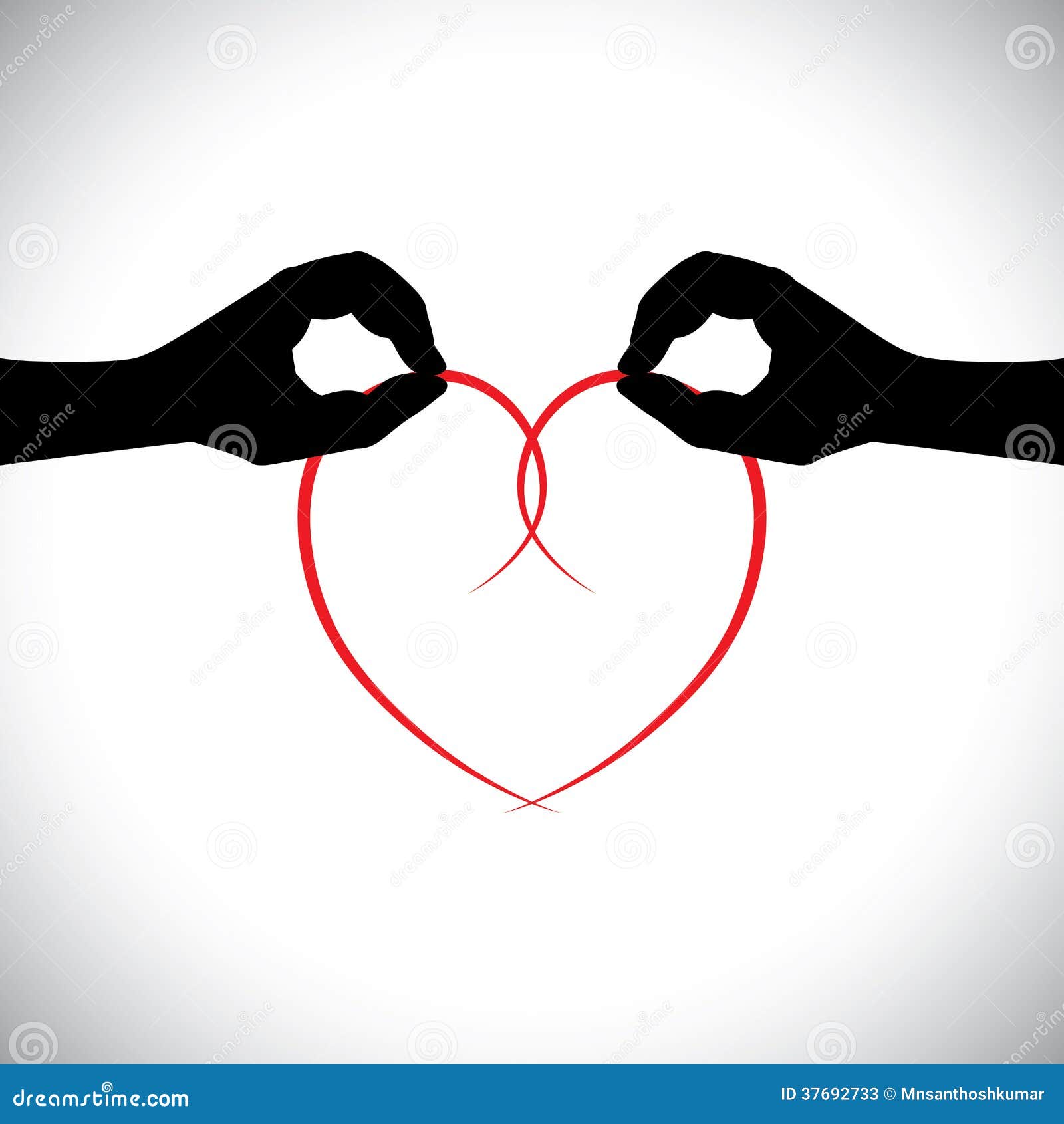 Love Vector Concept Two Lovers Hands Holding Heart Stock Vector