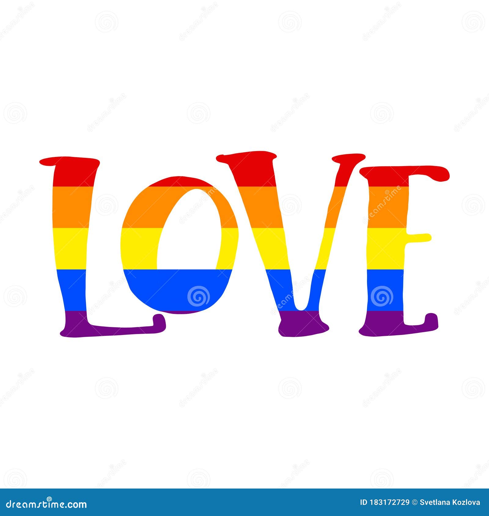 Love Vector Lettering, Rainbow Flag Inside. Gay Pride. LGBT Concept ...