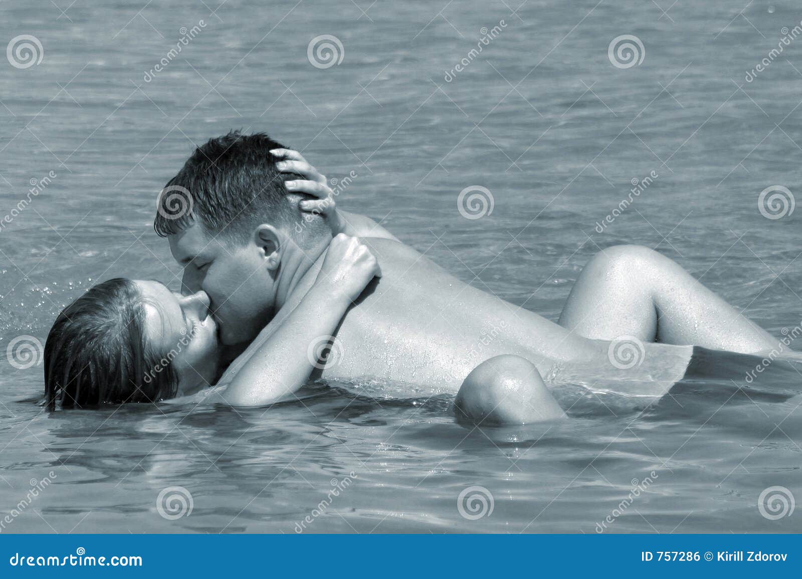 Love In The Water 2 Stock Photo Image Of Ocean Kiss Girl 757286