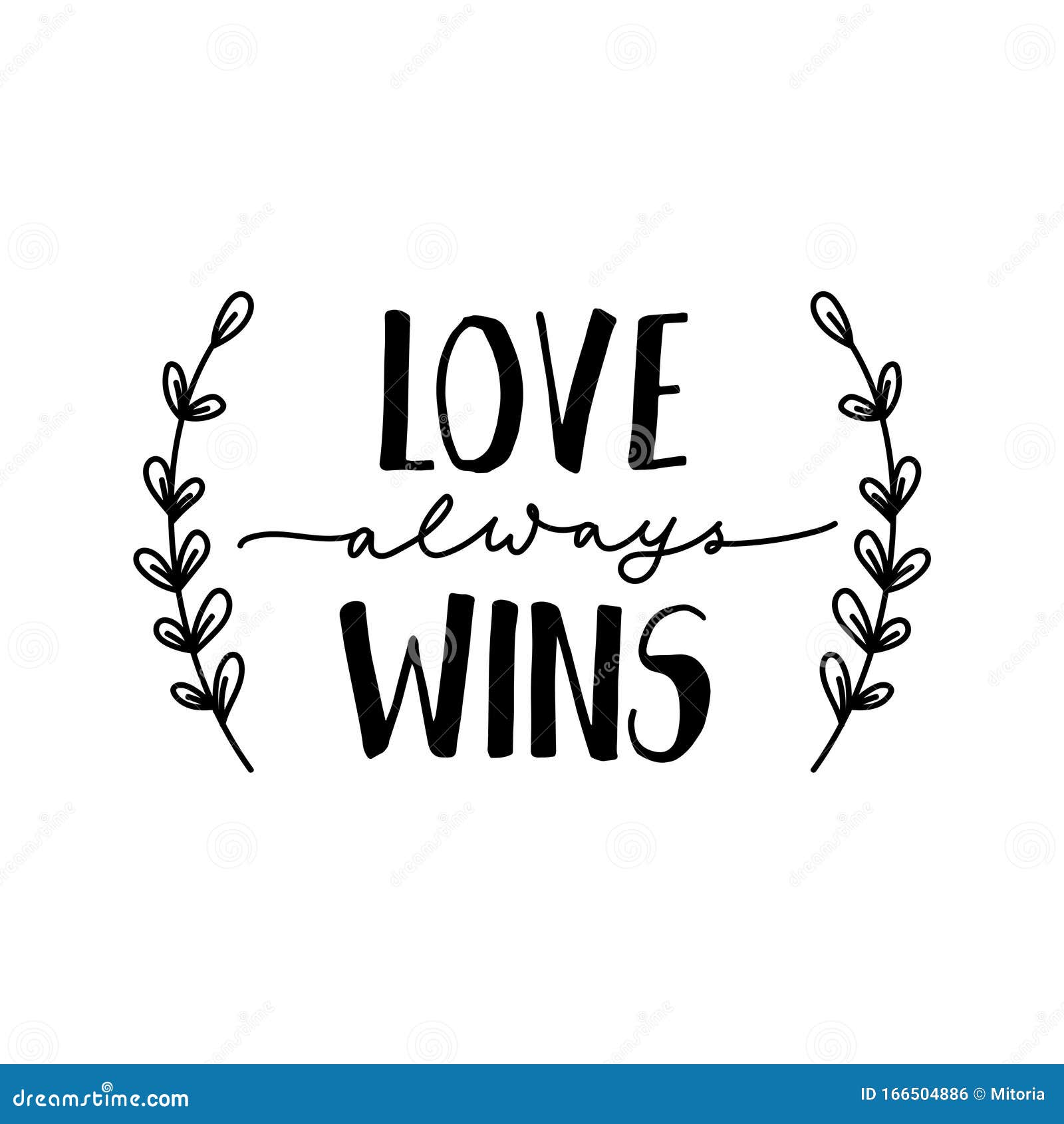 Download Love Always Wins Inspirational Lettering Stock Vector ...