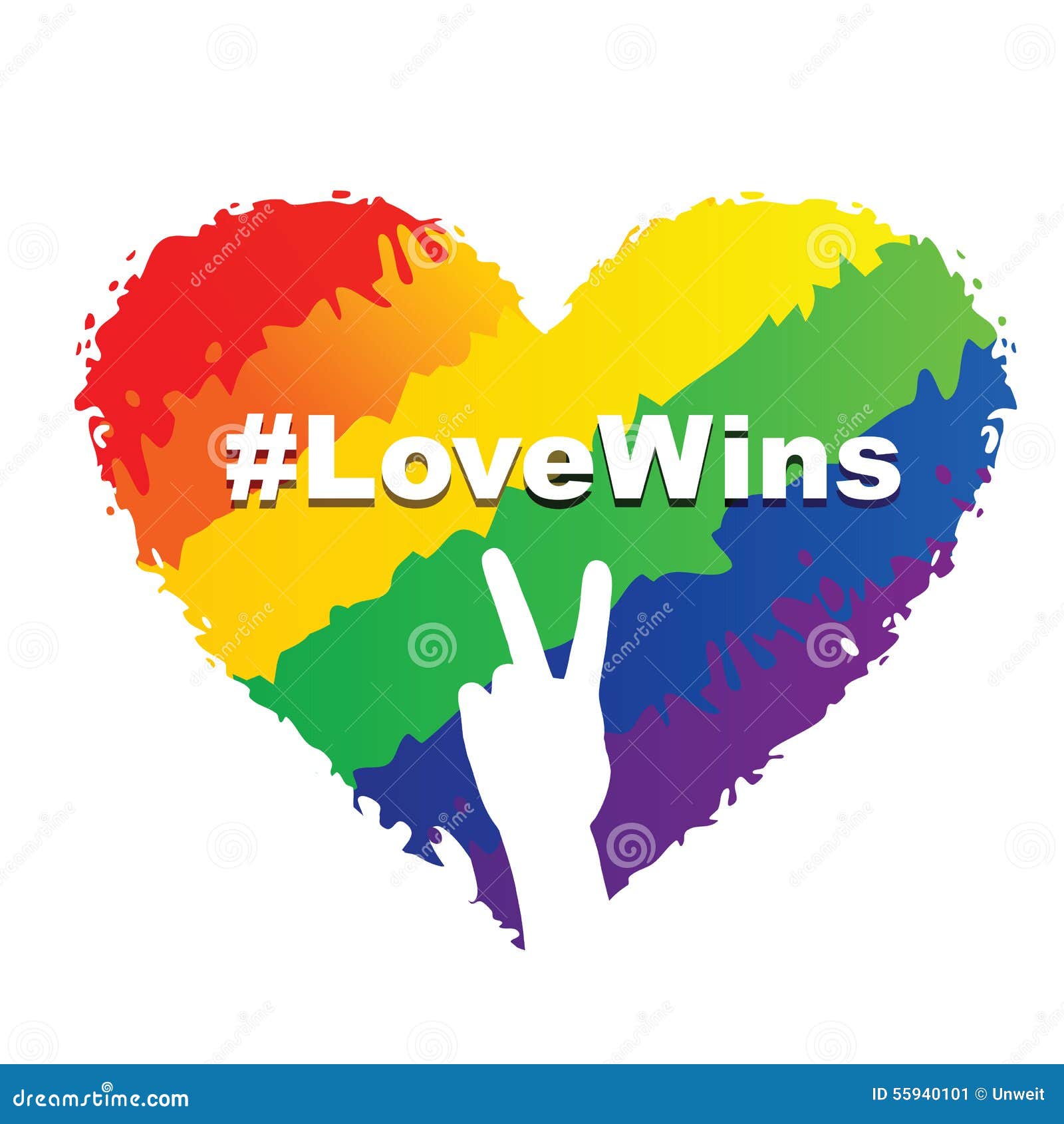 Love Wins Lgbt Heart Stock Vector Image 55940101