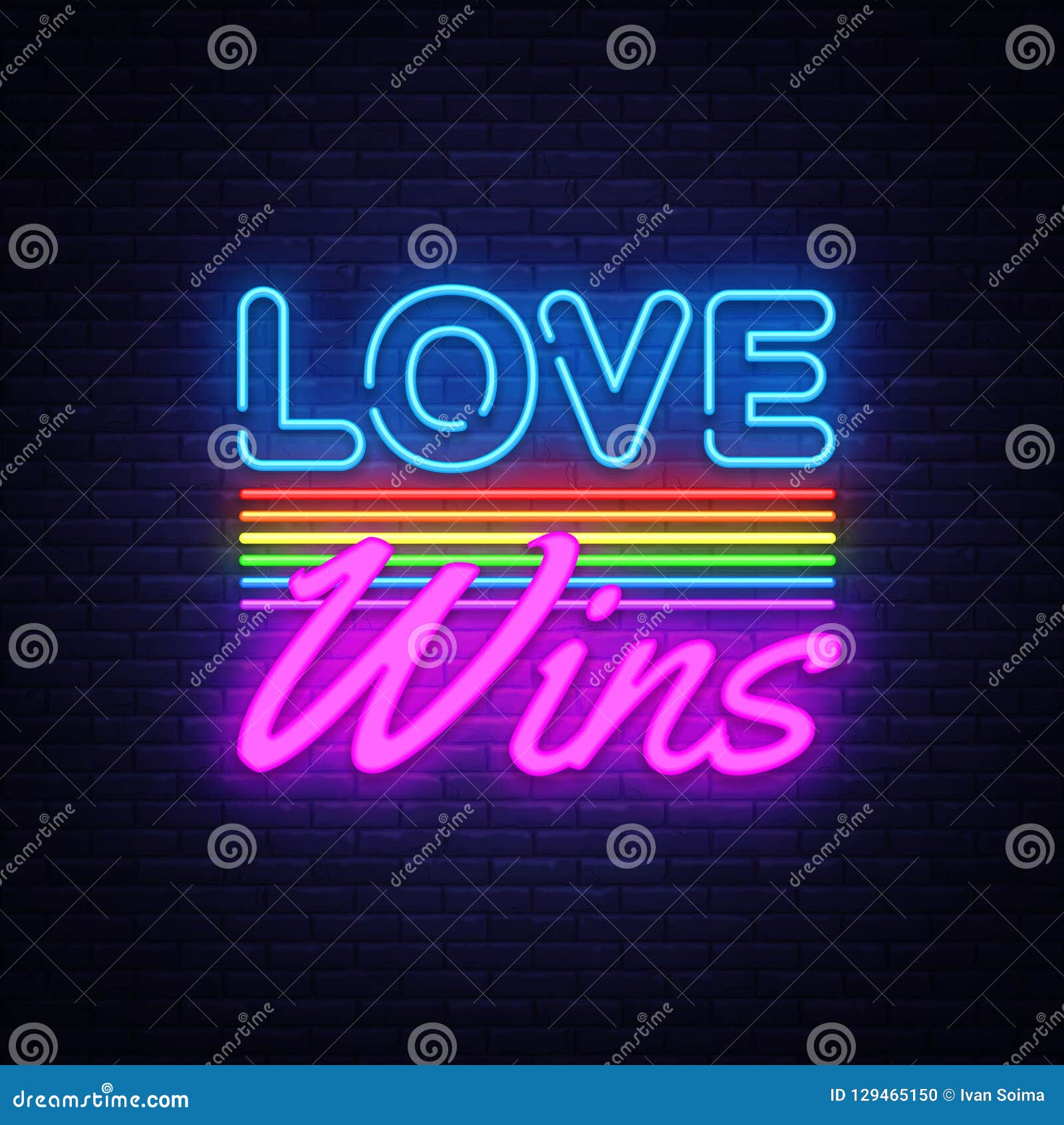 love wins neon light