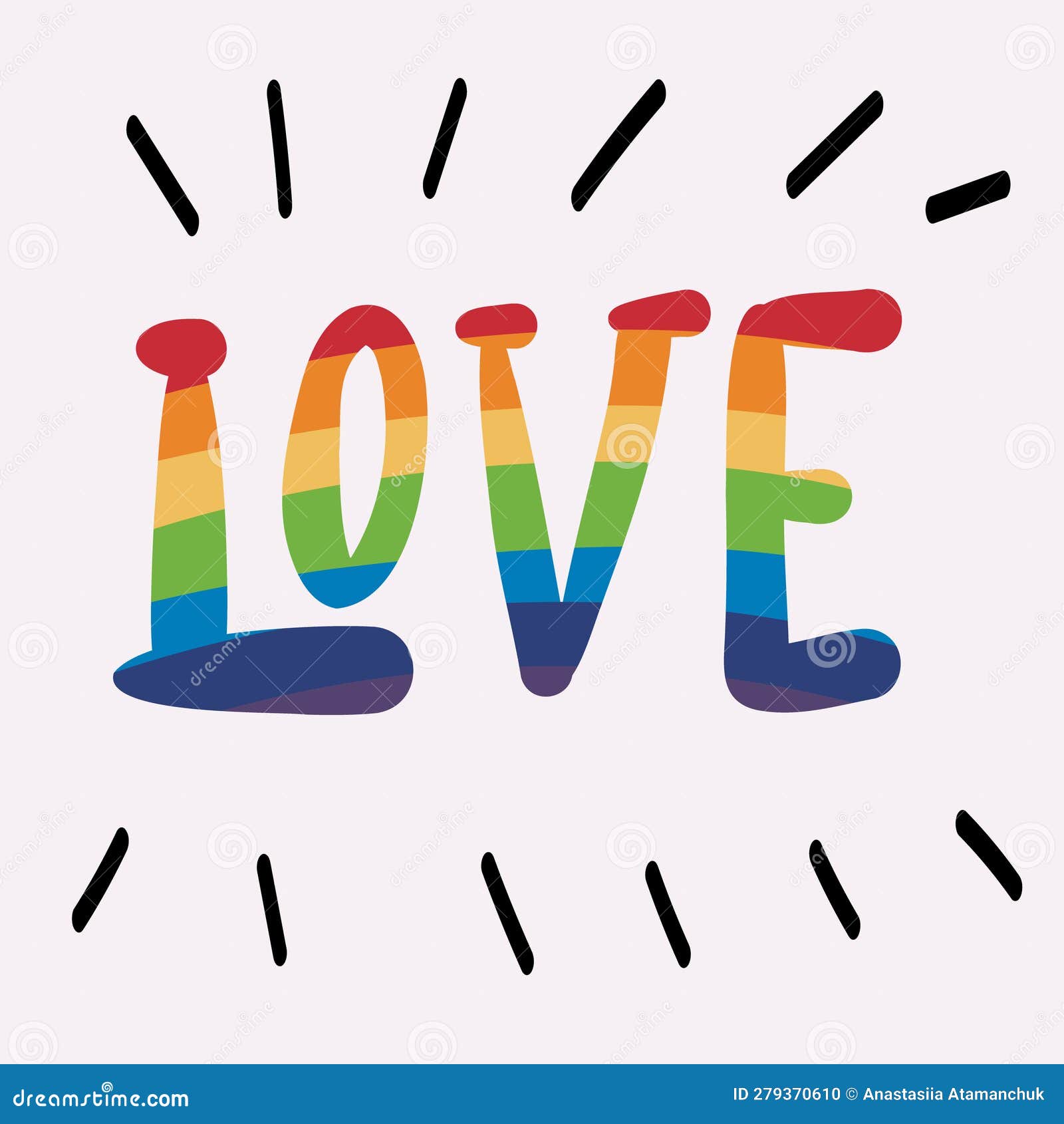 Love is Love. Love always Wins. Vector Illustration of the Pride Parade ...