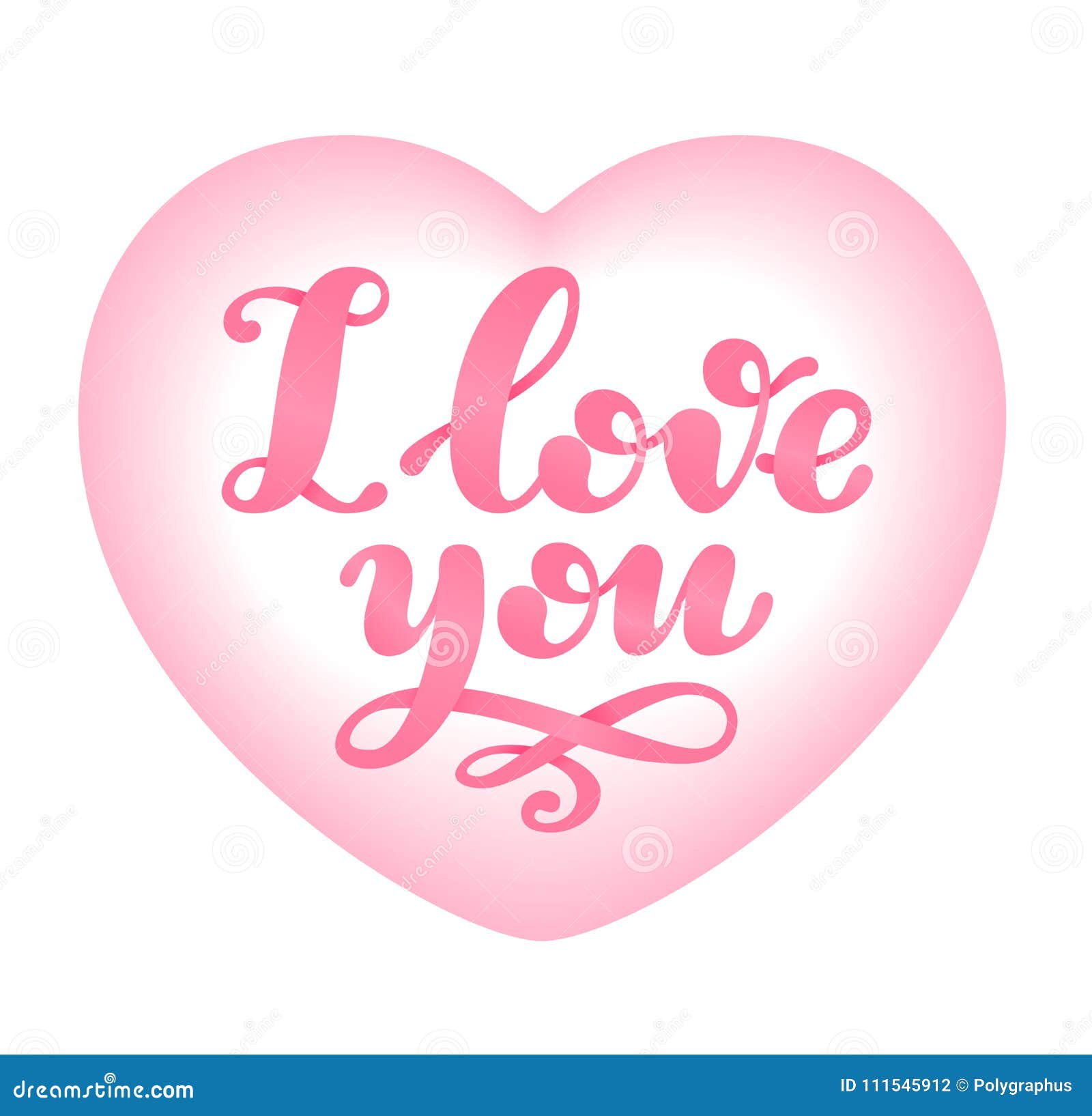 Love Word Lettering Isolated on Pink Heart Shape Stock Vector ...