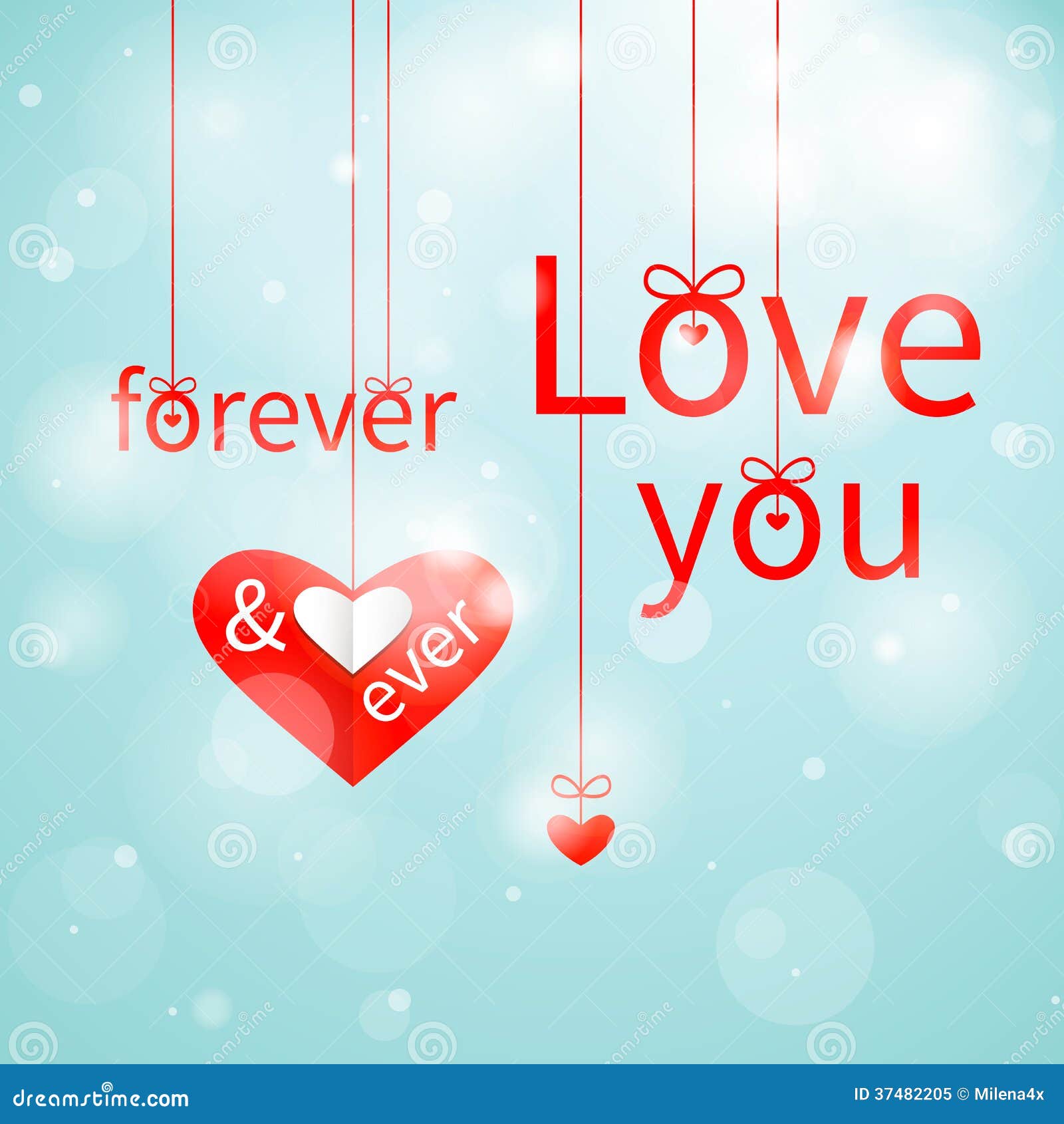 Love You Forever & Ever Stock Vector - Illustration Of Card, Happy: 37482205