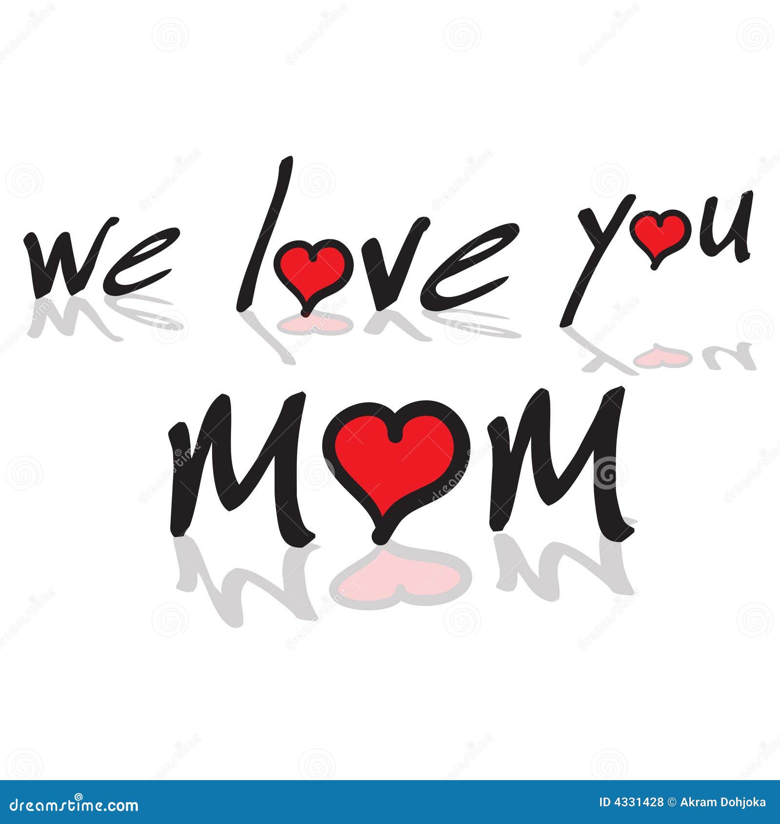 We love you mom stock vector. Illustration of emotions - 4331428