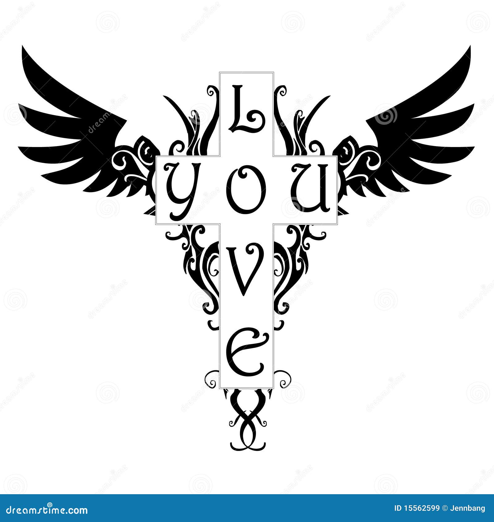 Love you tattoo stock vector. Illustration of symbol - 15562599