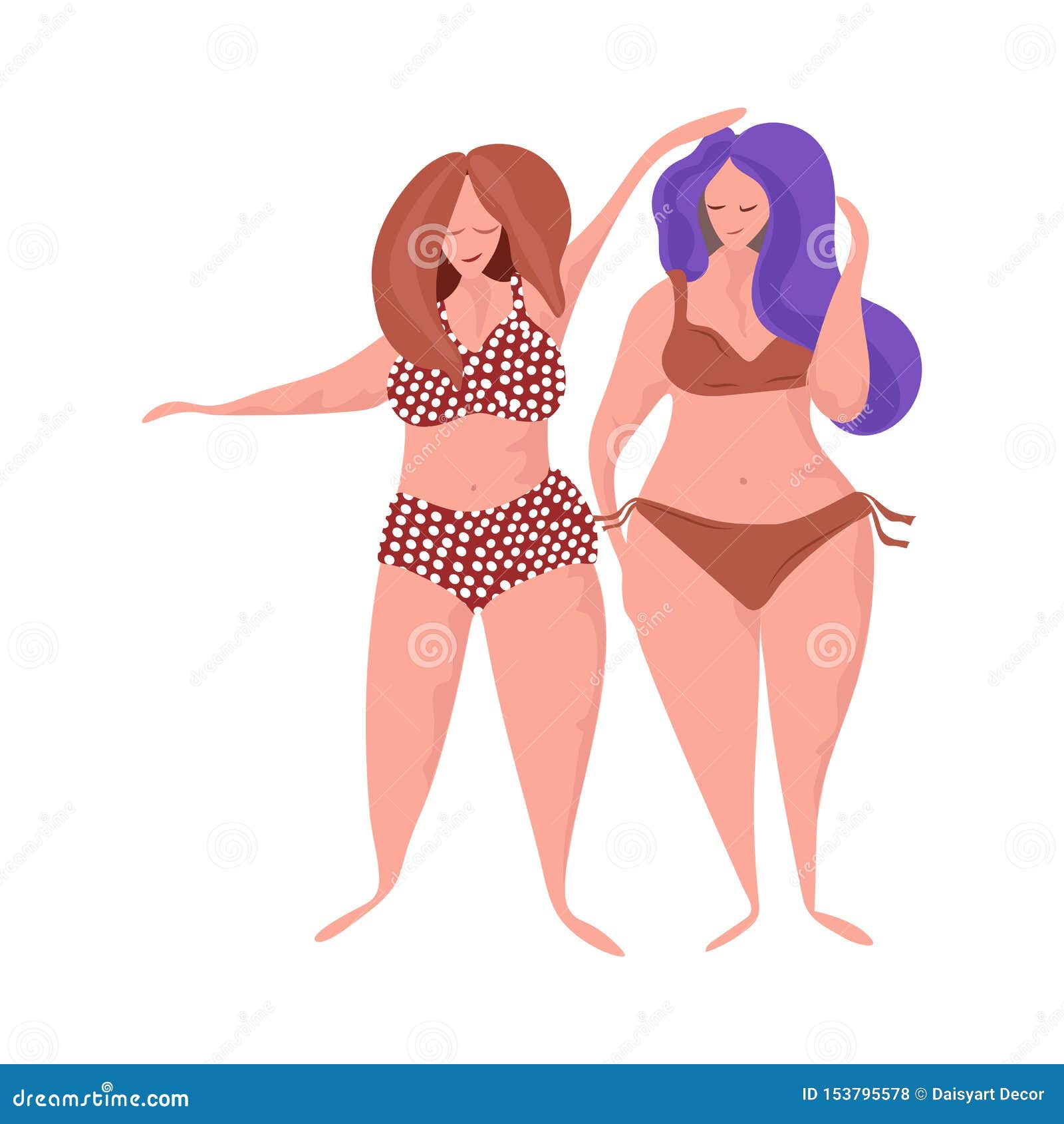 love your body.   of body positive movement and beauty diversity of different women in the flat style