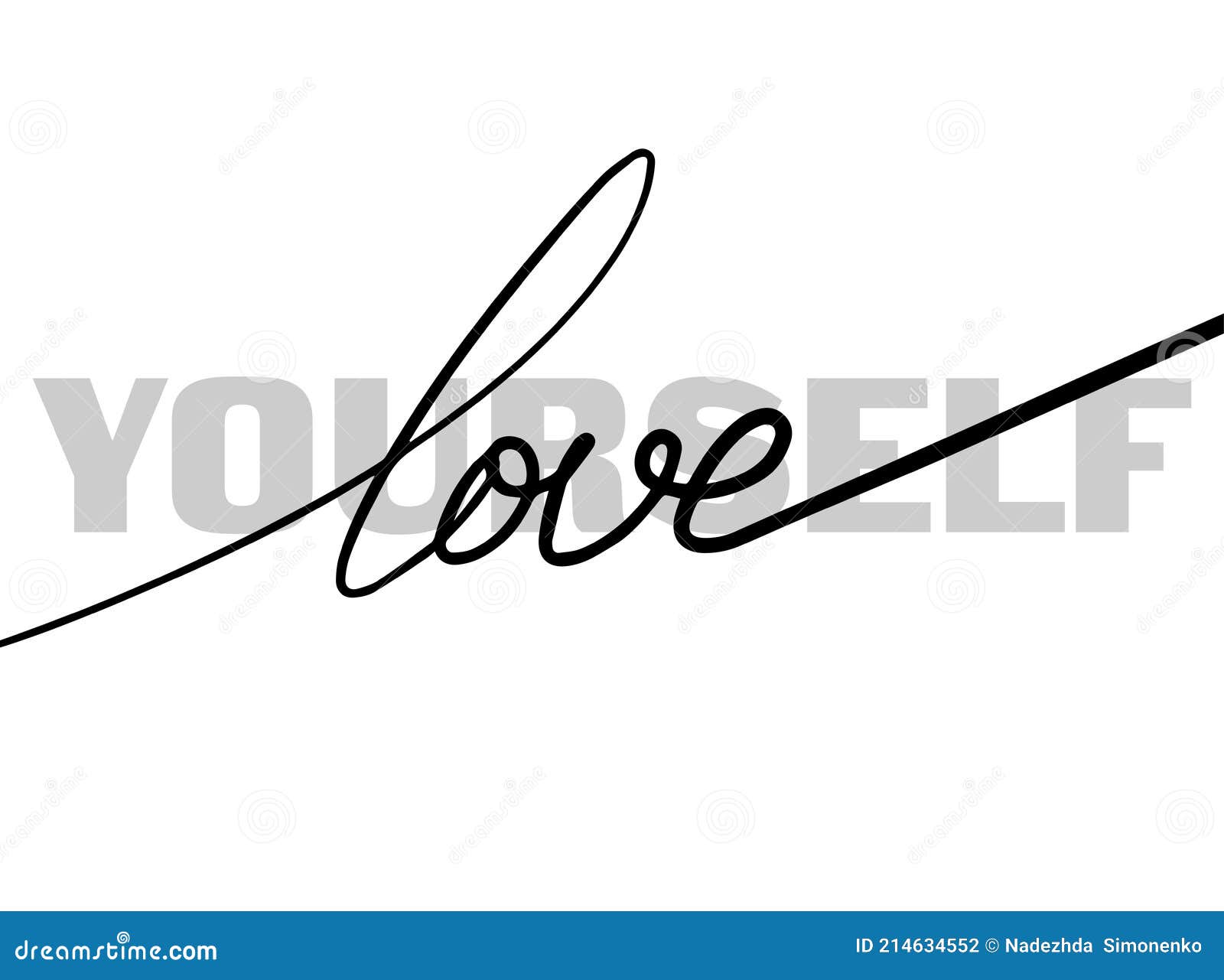 Love Yourself Brushing Calligraphies Lettering Vector Illustration 