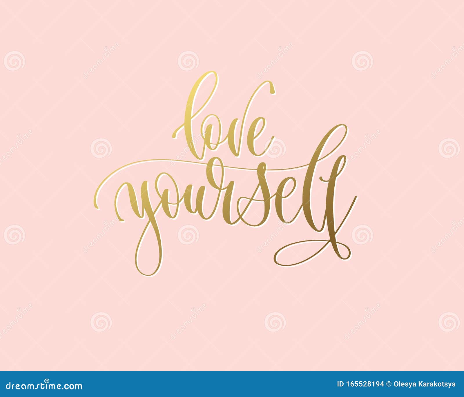 Download Love Yourself - Hand Gold Lettering Inscription Typography ...