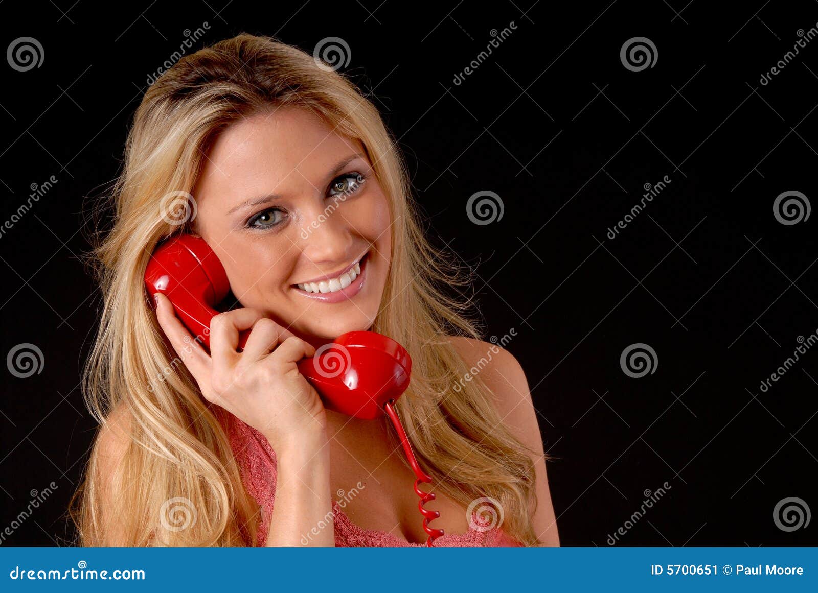 Lovely Blond Girl on Telephone Stock Image Image of communicate