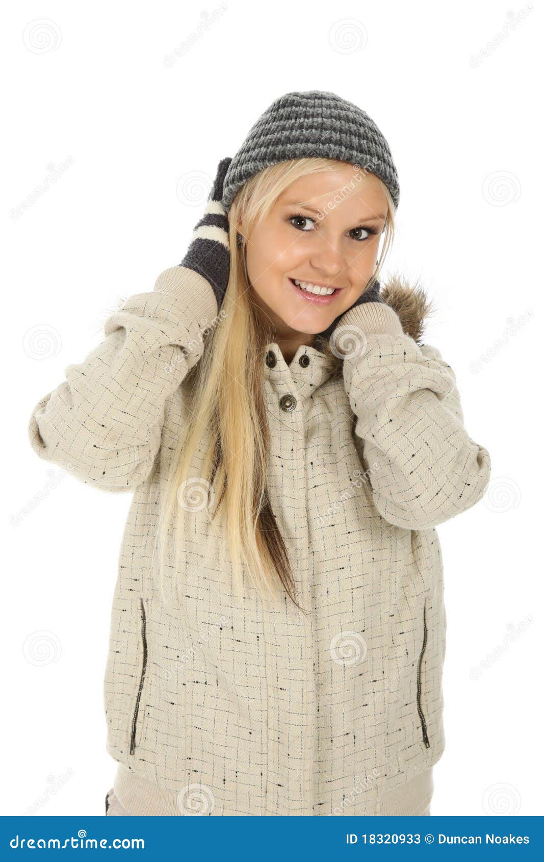 Lovely Blond in Winter Dress Stock Image - Image of beauty, cheerful ...