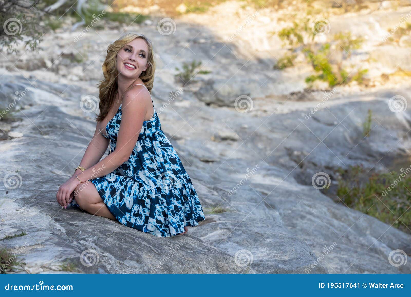 A Lovely Blonde Model Enjoys A Summers Day Outdoors At The Park Stock Image Image Of Elegant
