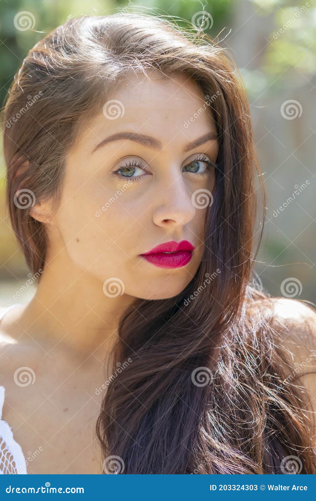 A Lovely Brunette Model Enjoys An Spring Day Outdoors Stock Image Image Of Glamour Freedom
