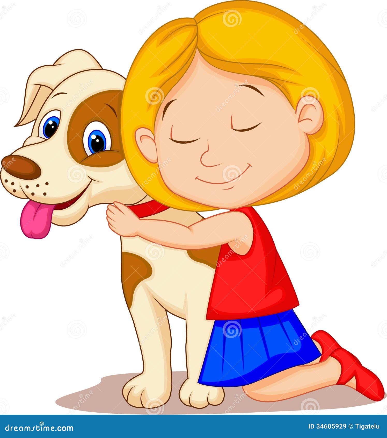 Lovely Cartoon Little Girl Hugging Pet Dog with Passion Stock Vector - Illustration of friendship, happiness: 34605929 Lovely Cartoon Little Girl Hugging Pet Dog with Passion Stock Vector - Illustration of friendship, happiness: 34605929