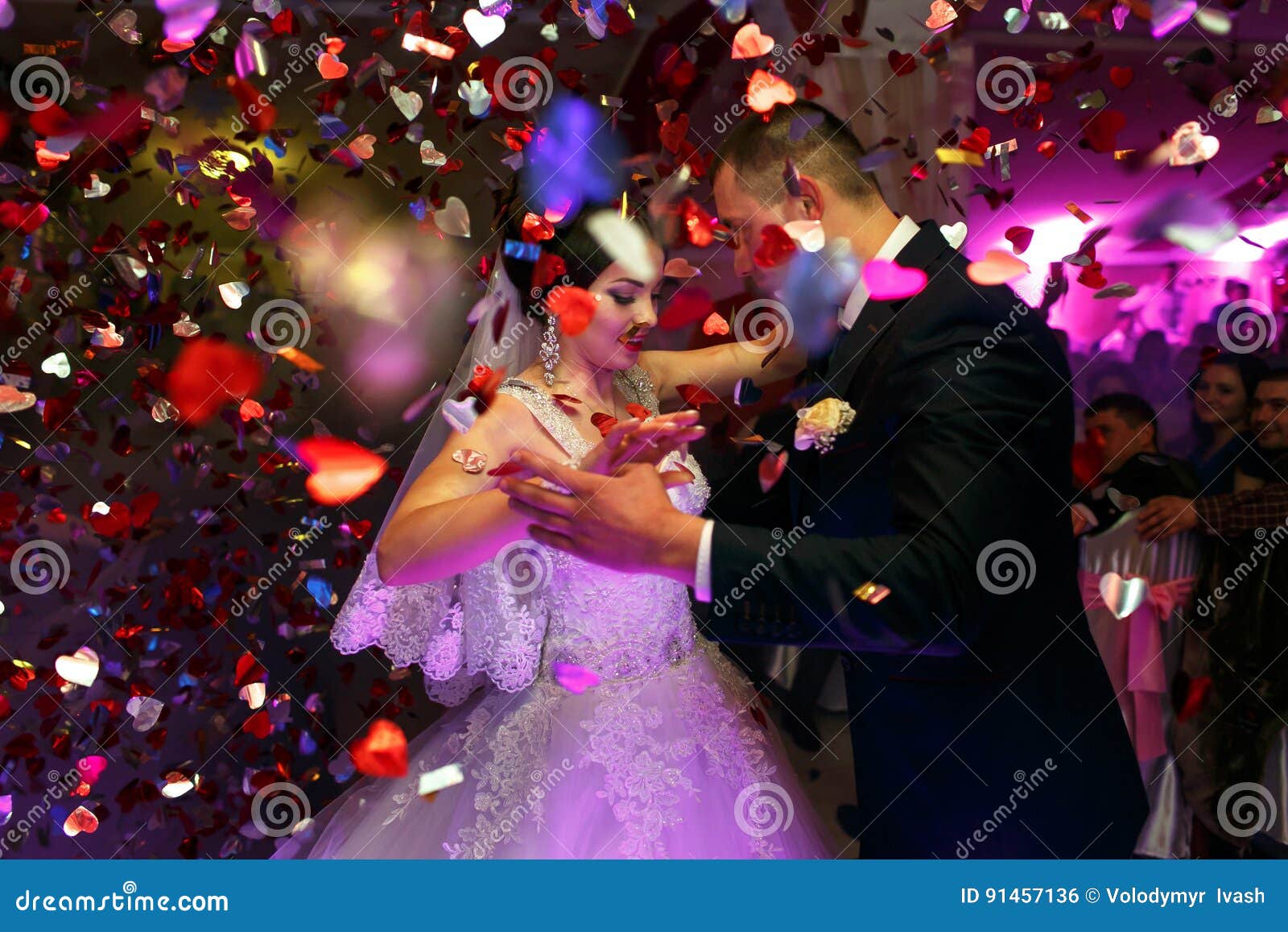 The Lovely Couple in Love Dancing on the Dancefloor Stock Photo Image