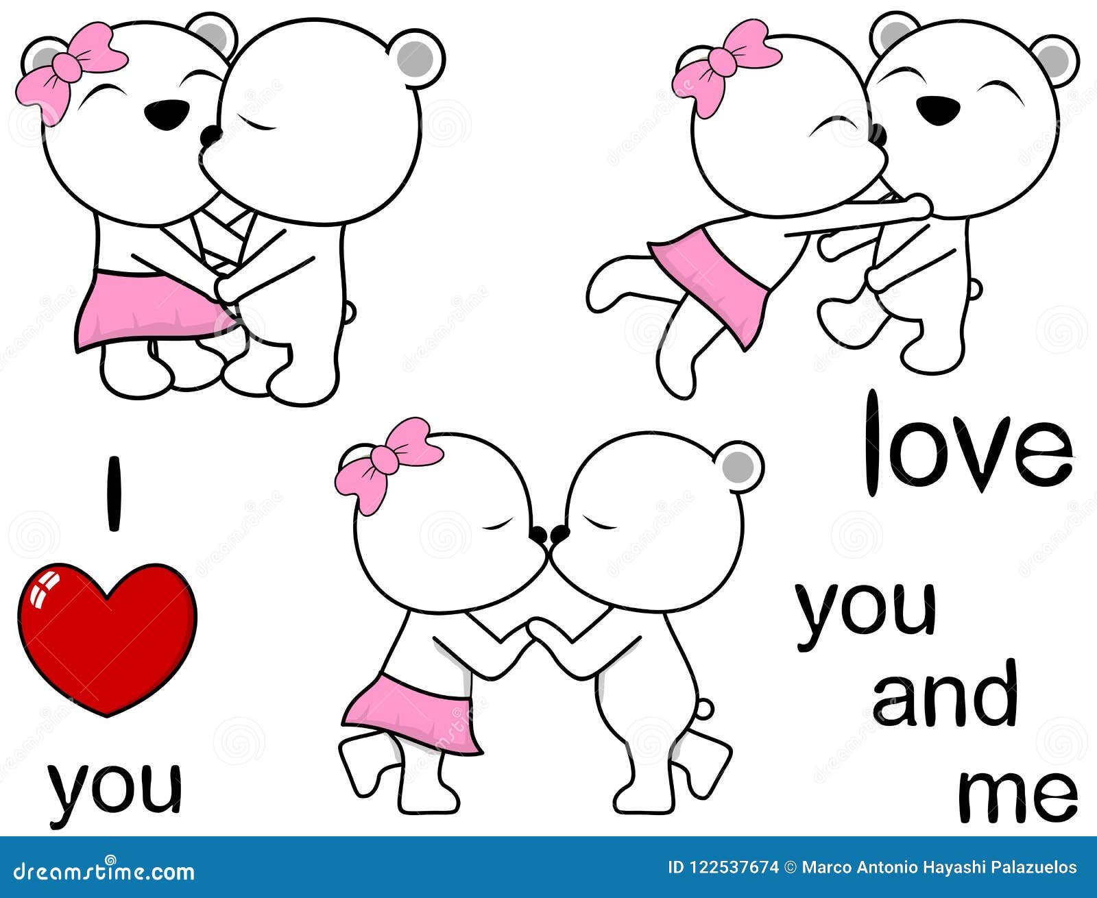 Cute Milk Mocha Bear Dream Lovers Love Hugs Kisses Valentine