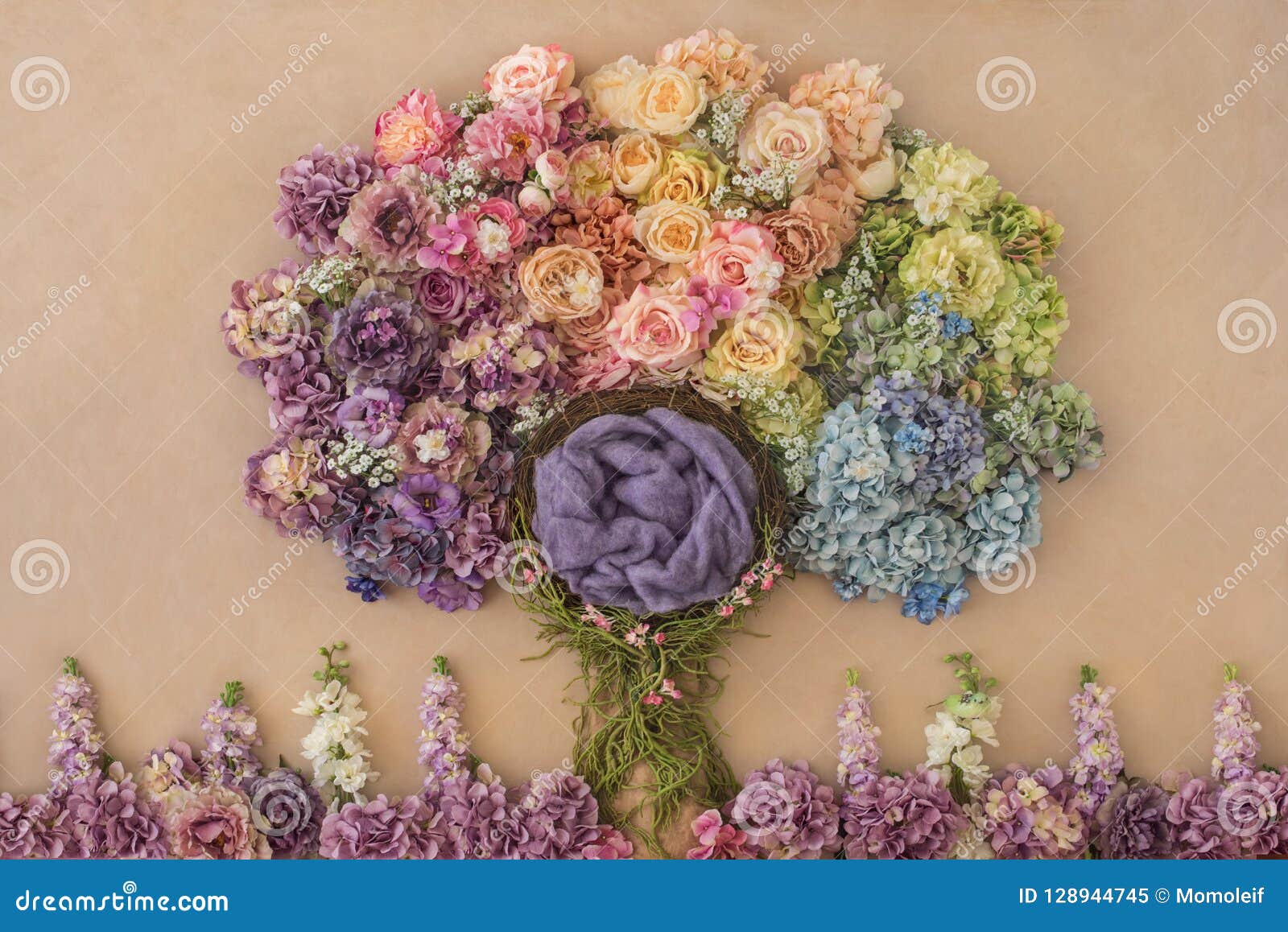 lovely flower background for newborn baby, concept of newborn ba