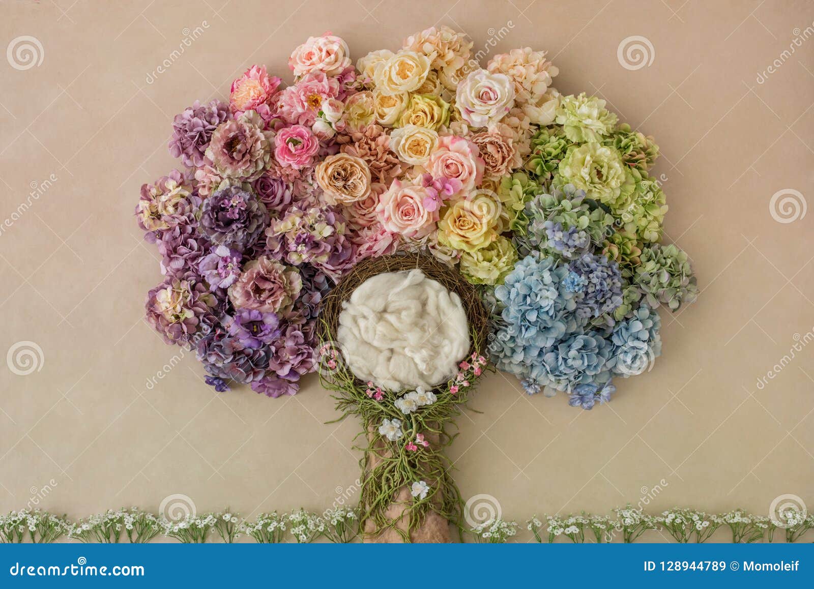 lovely flower background for newborn baby, concept of newborn ba