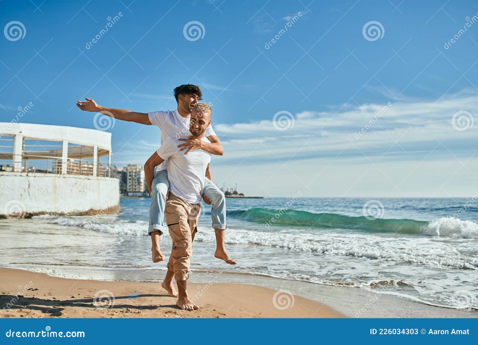 Lovely Gay Couple On Piggyback Ride Stock Photo 1892144086