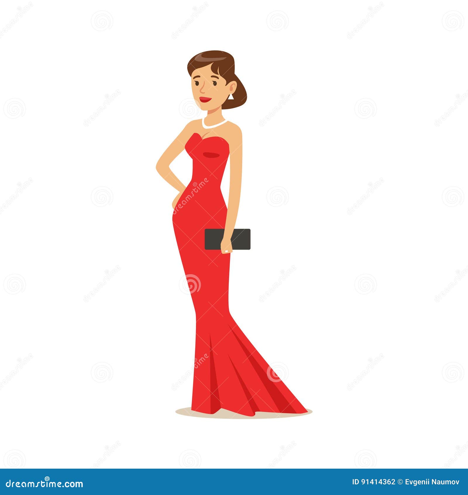 Lovely Girl in Long Red Evening Dress. Colorful Cartoon Character Vector Illustration Stock Vector - Illustration of dress, lady: 91414362 Lovely Girl in Long Red Evening Dress. Colorful Cartoon Character Vector Illustration Stock Vector - Illustration of dress, lady: 91414362
