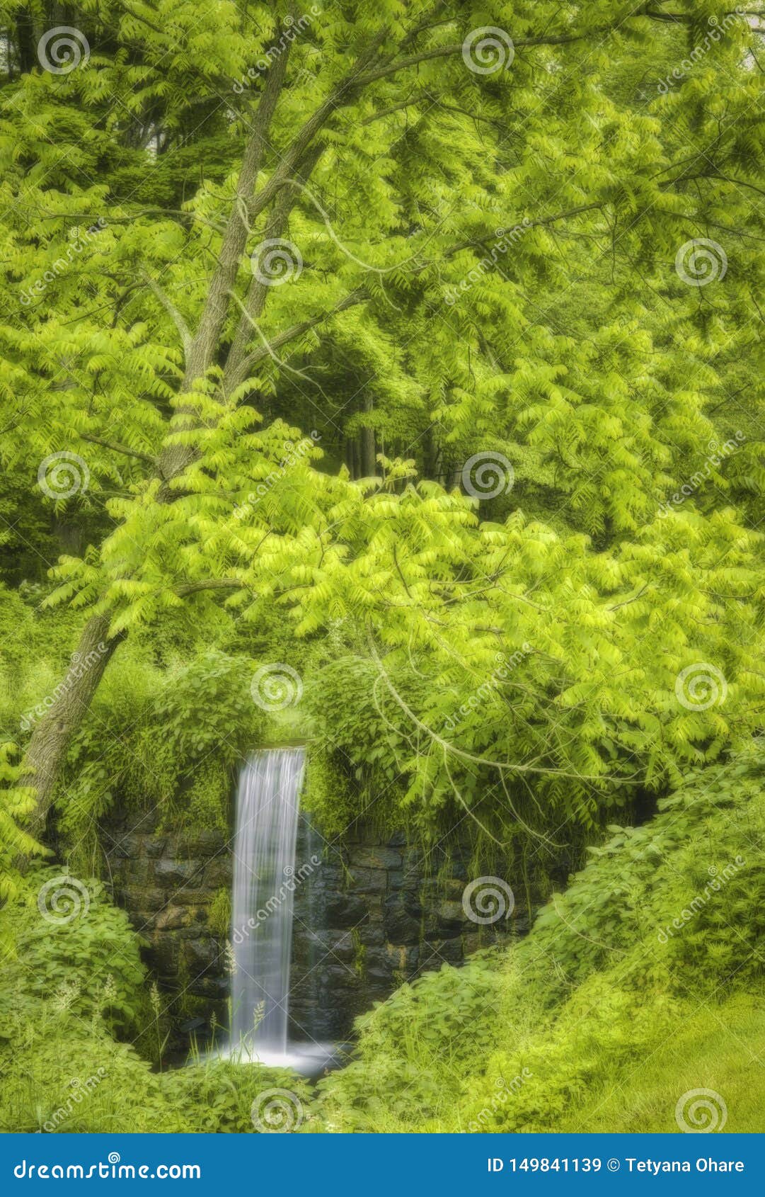 lovely hidden waterfall in far hills new jersey