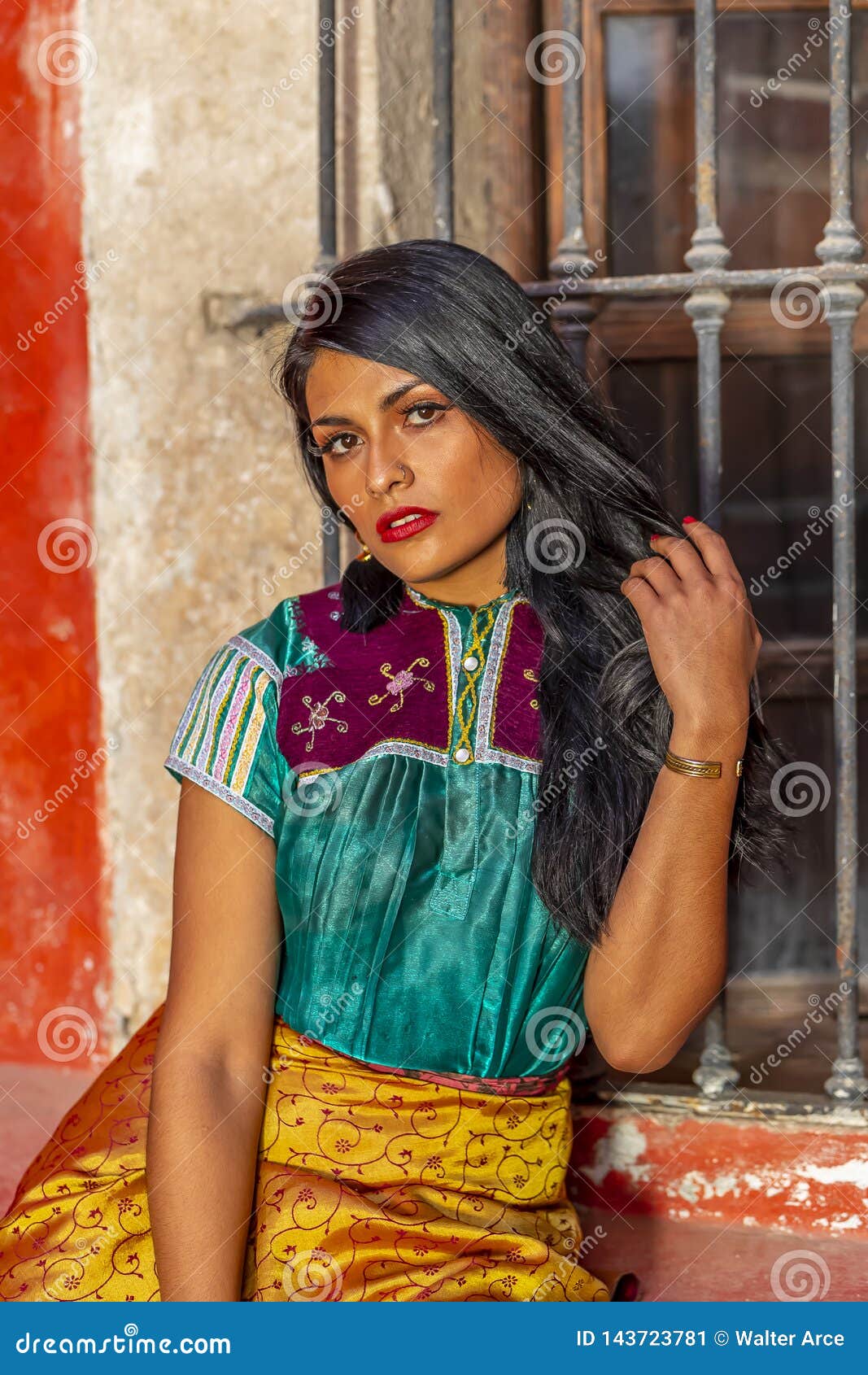 A Lovely Hispanic Brunette Model Poses Outdoors On A Mexican Ranch Stock Image Image Of