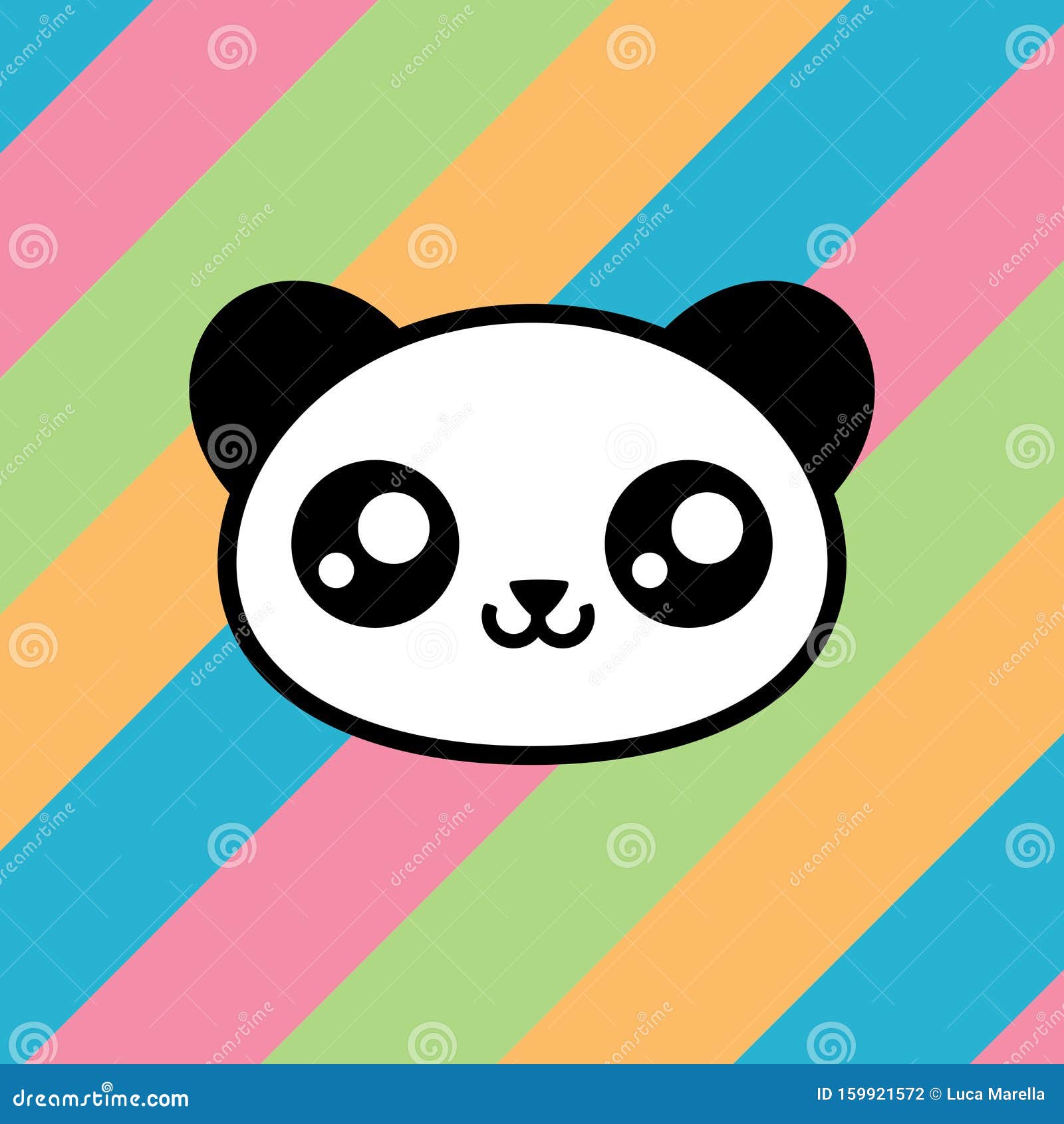 Cute kawaii panda illustration