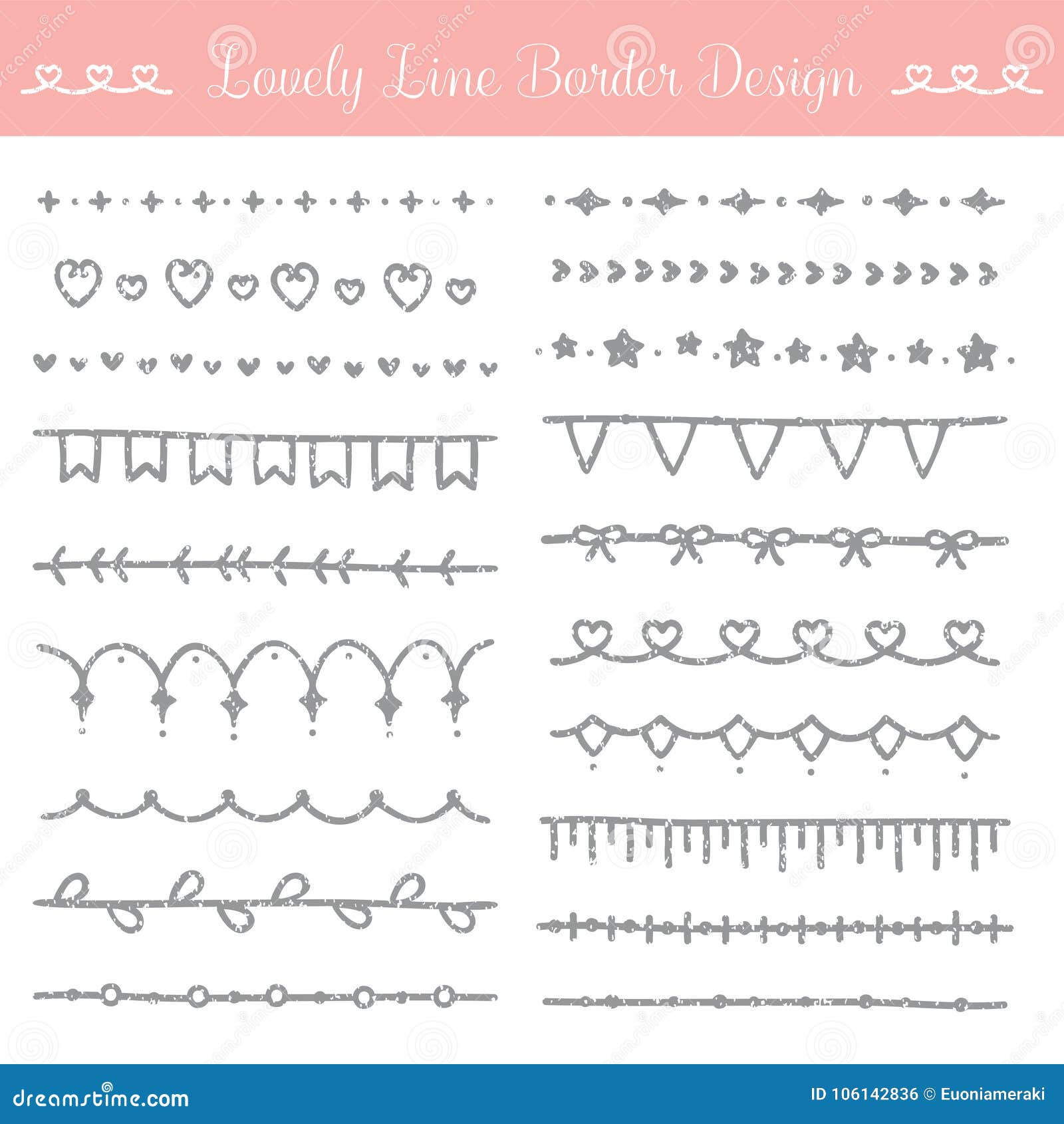 Lovely Line Border Design Kit - Femine and Cute Ornament ...