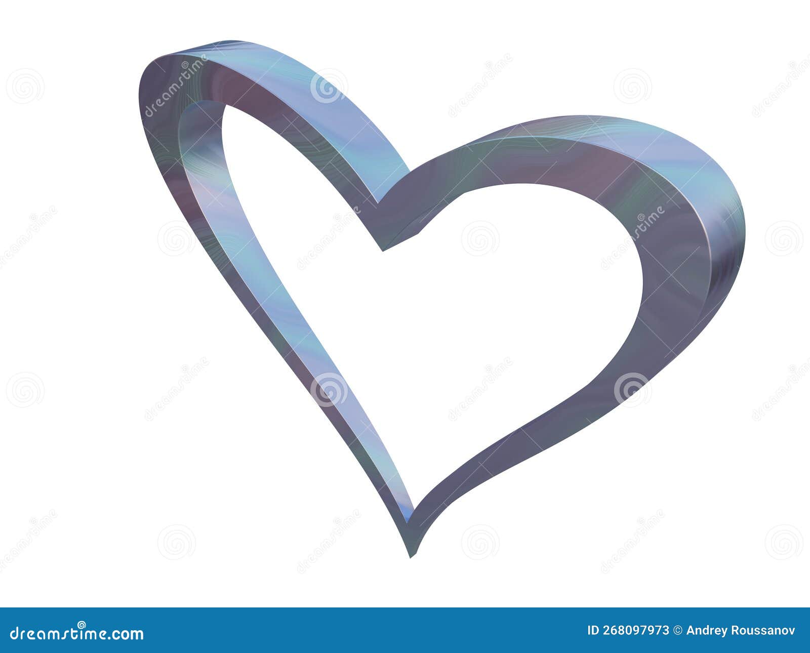 Lovely Metal Heart. 3d Render. Stock Illustration - Illustration of ...
